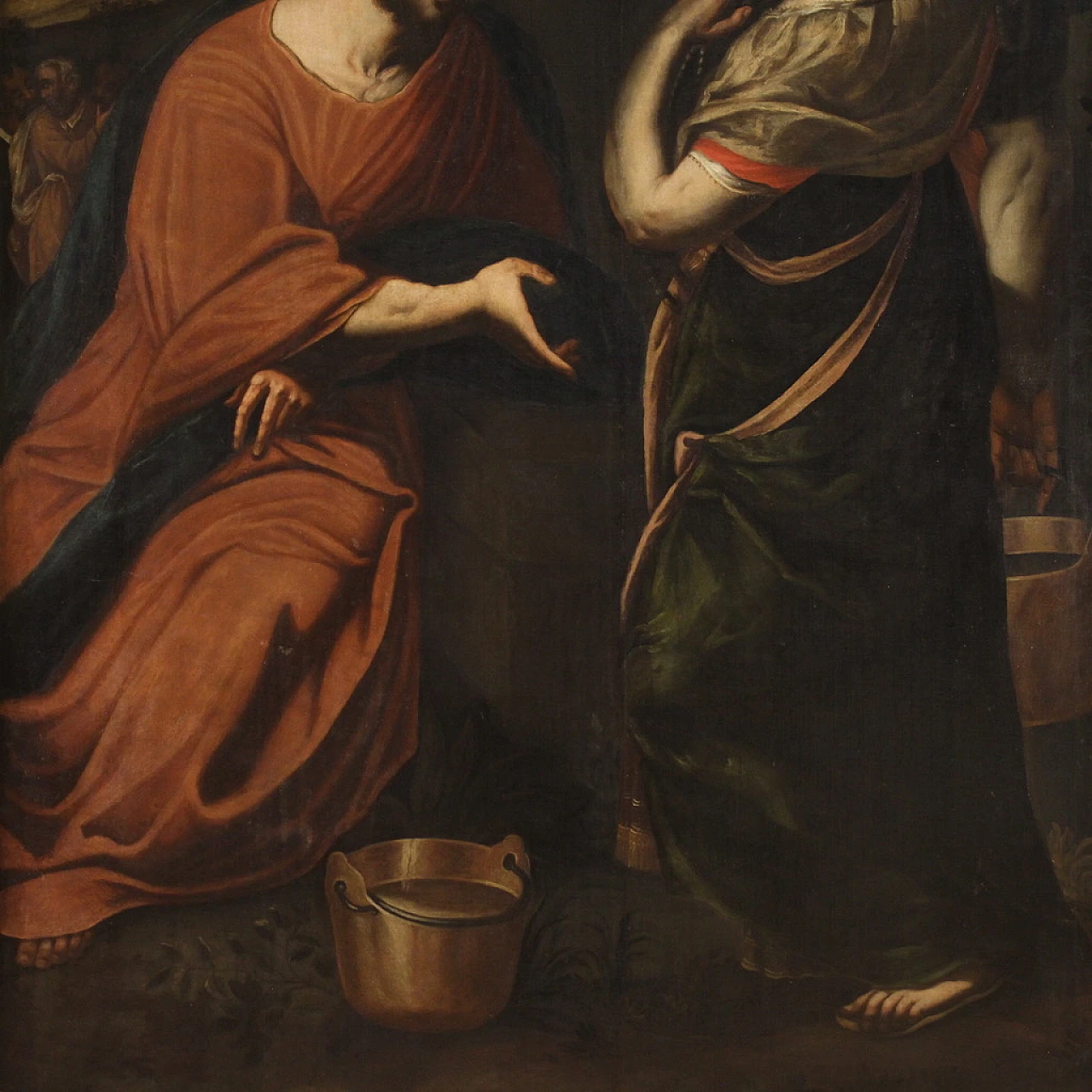 Christ and the Samaritan woman, oil painting on canvas, 17th century 11