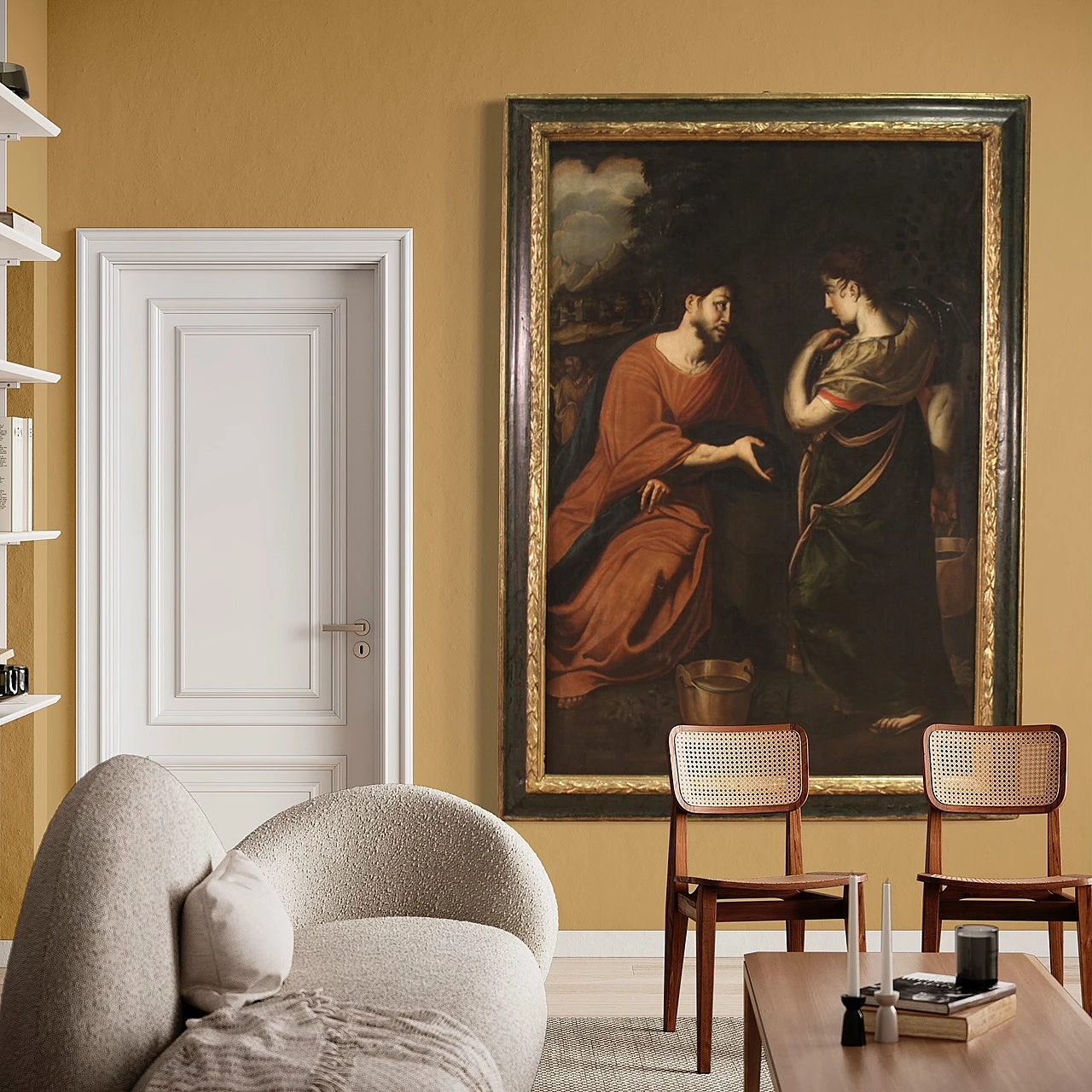 Christ and the Samaritan woman, oil painting on canvas, 17th century 14