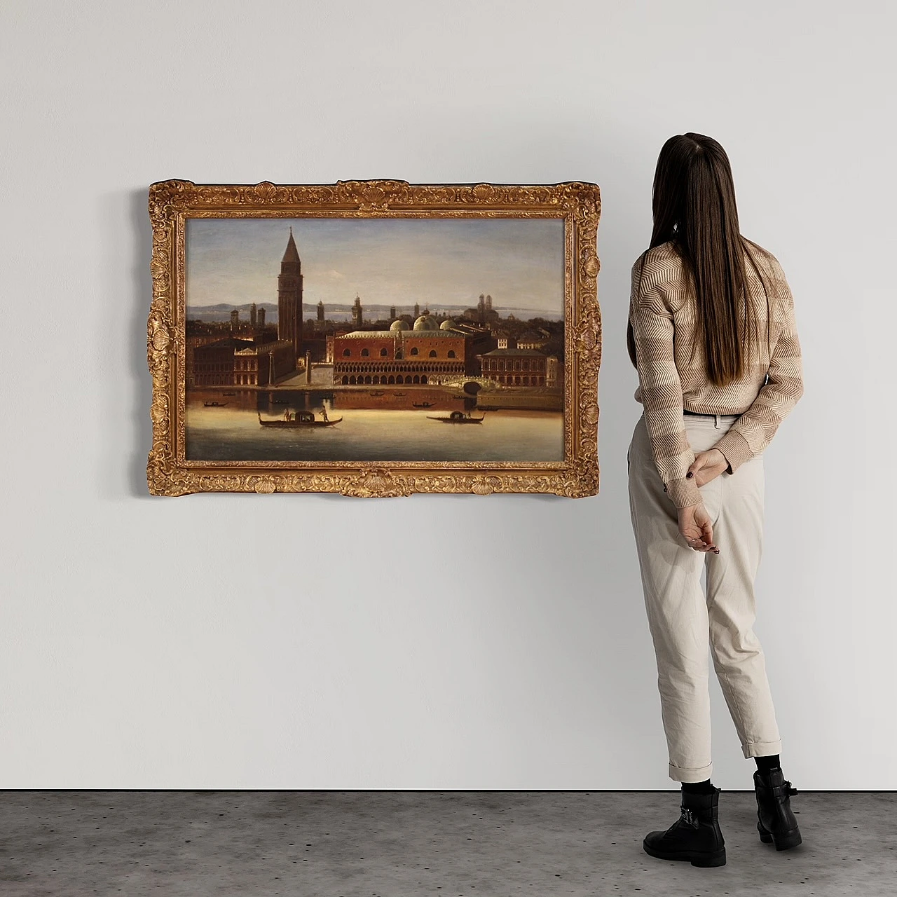 Veduta di Venezia, dipinto a olio su tela, metà '700 2