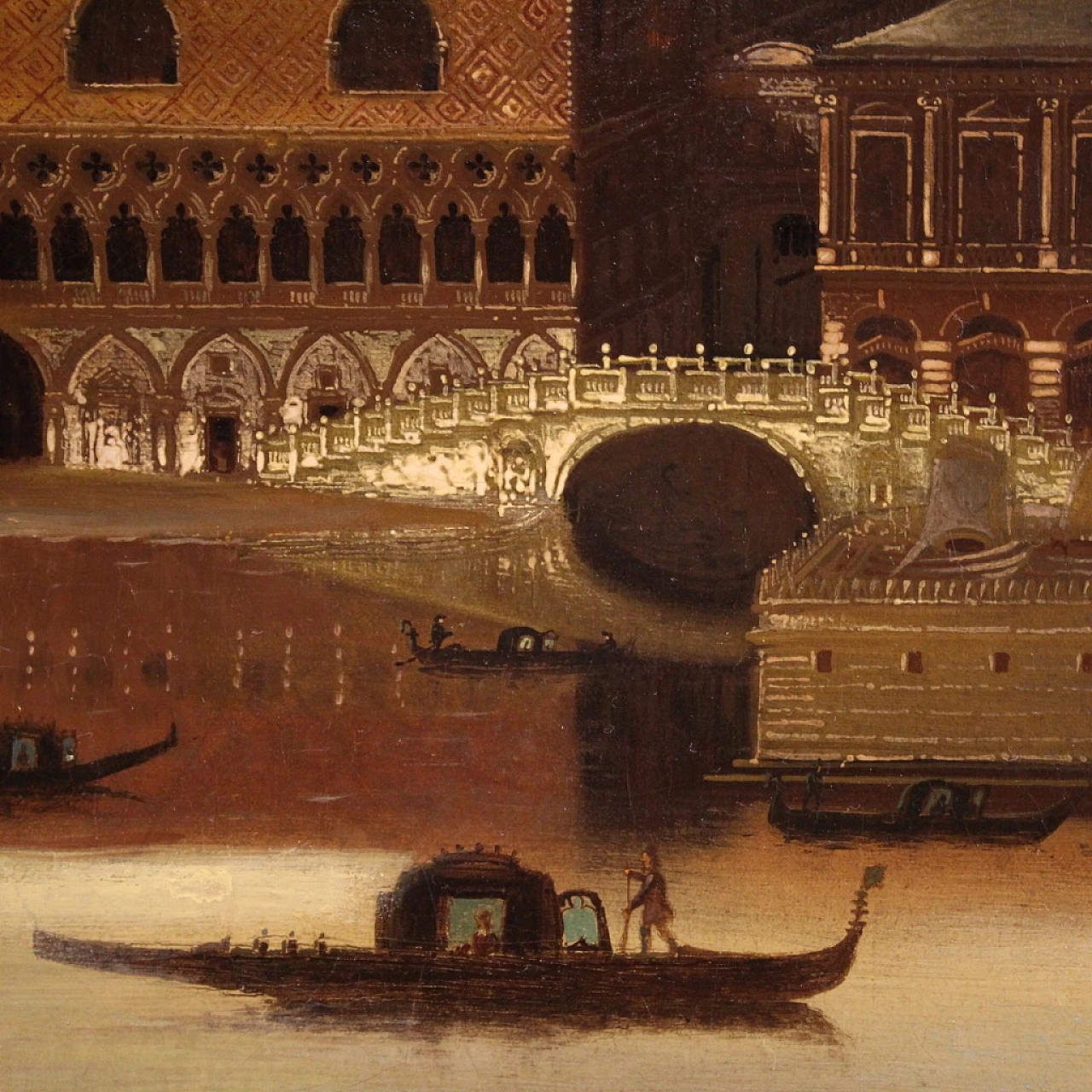 Veduta di Venezia, dipinto a olio su tela, metà '700 6