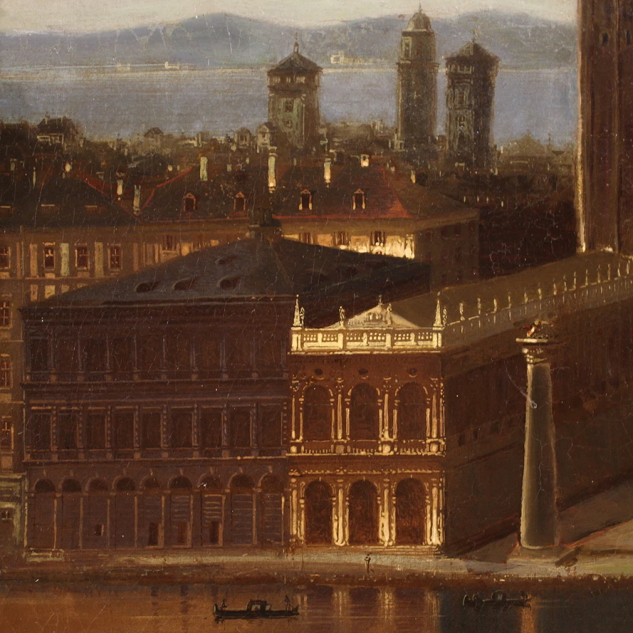 Veduta di Venezia, dipinto a olio su tela, metà '700 12