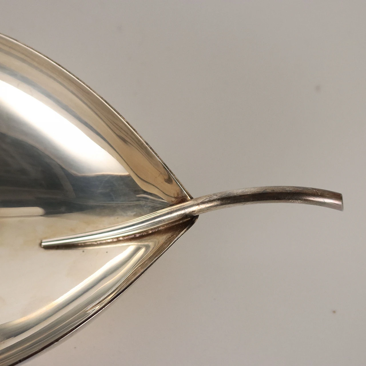Silver-plated metal leaf bowl by L. Sabattini for Christofle, 1950 4