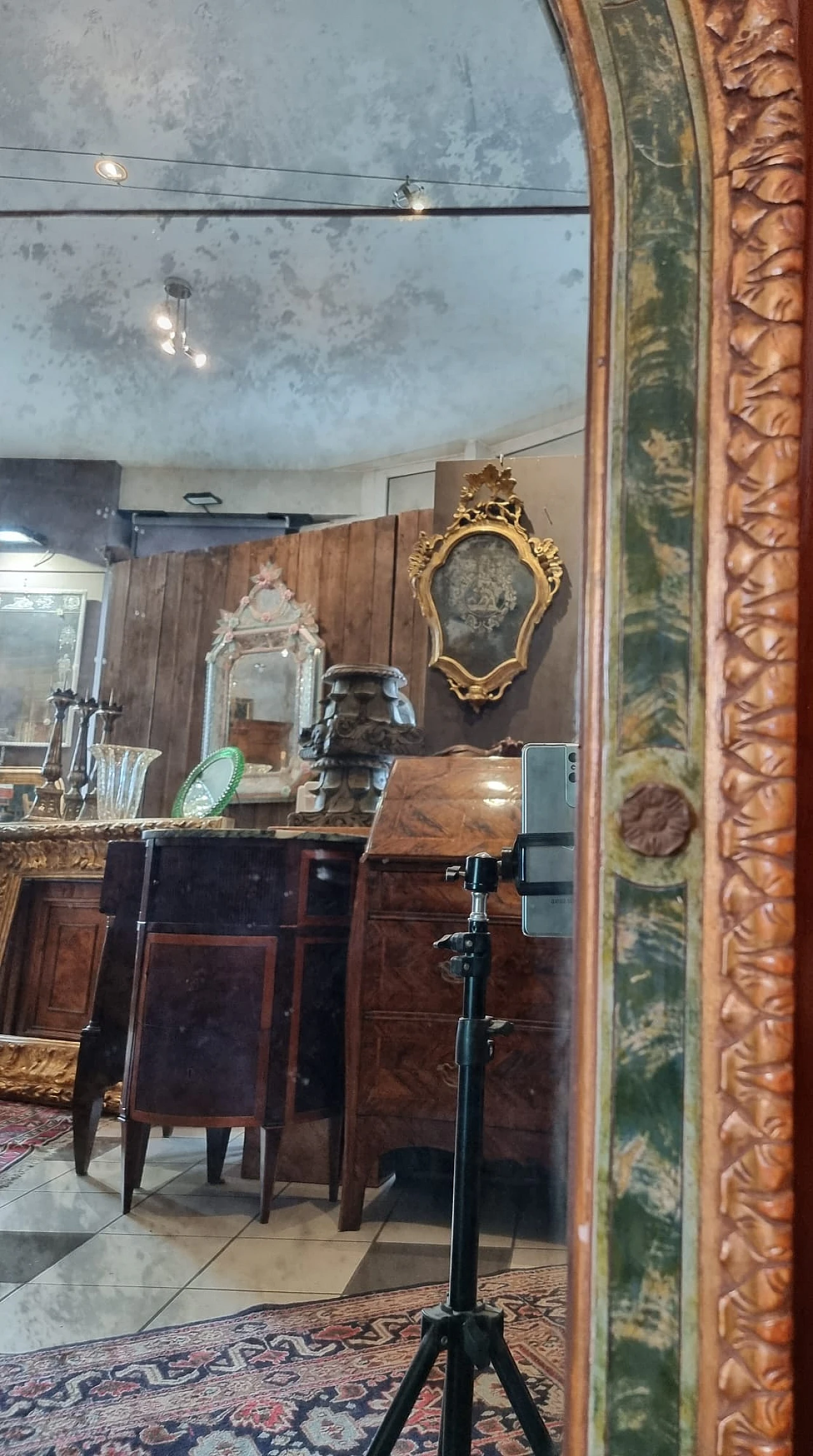 Specchio marchigiano in finto marmo e foglia oro, '700 5