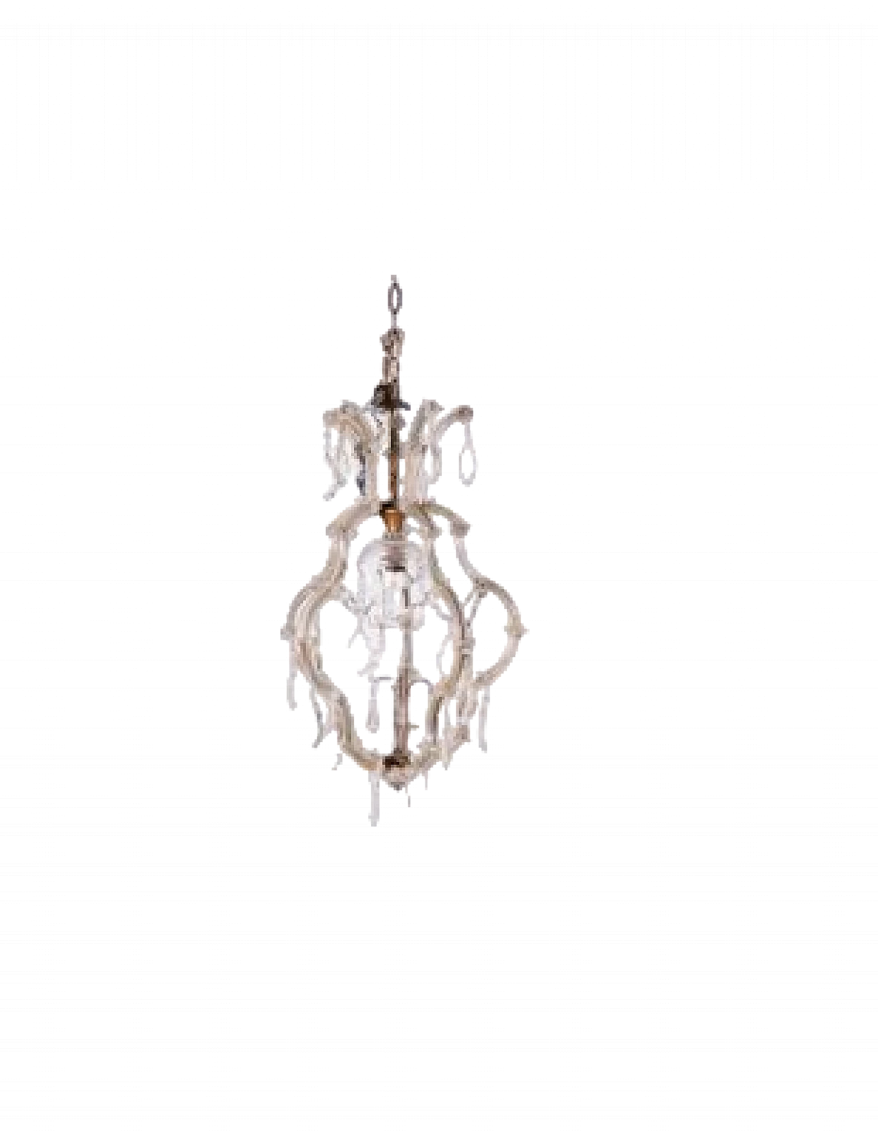 Lampada da soffitto bianca fatta a mano, anni '70 5