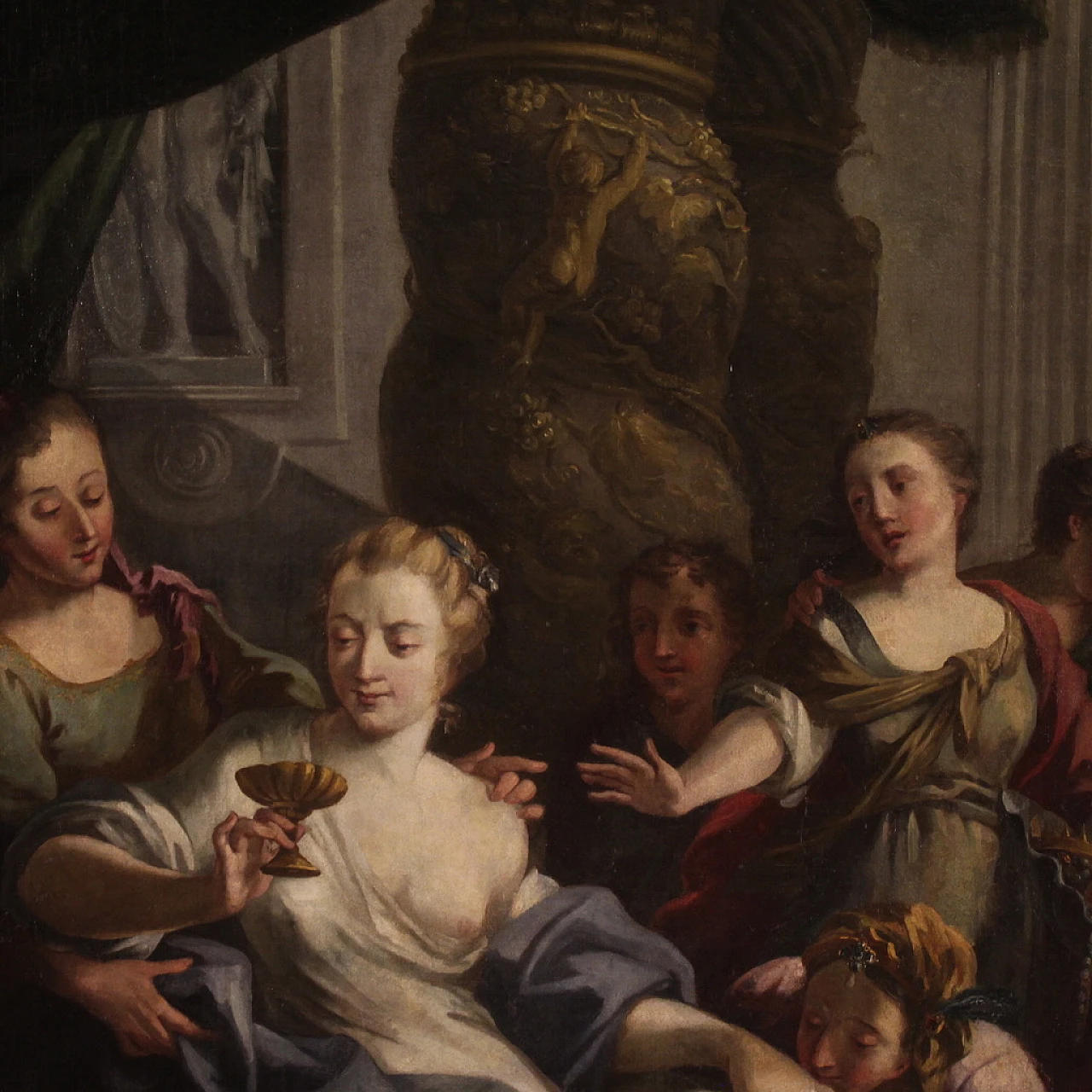 Artemisia beve le ceneri di Mausolo, dipinto a olio su tela, '700 7