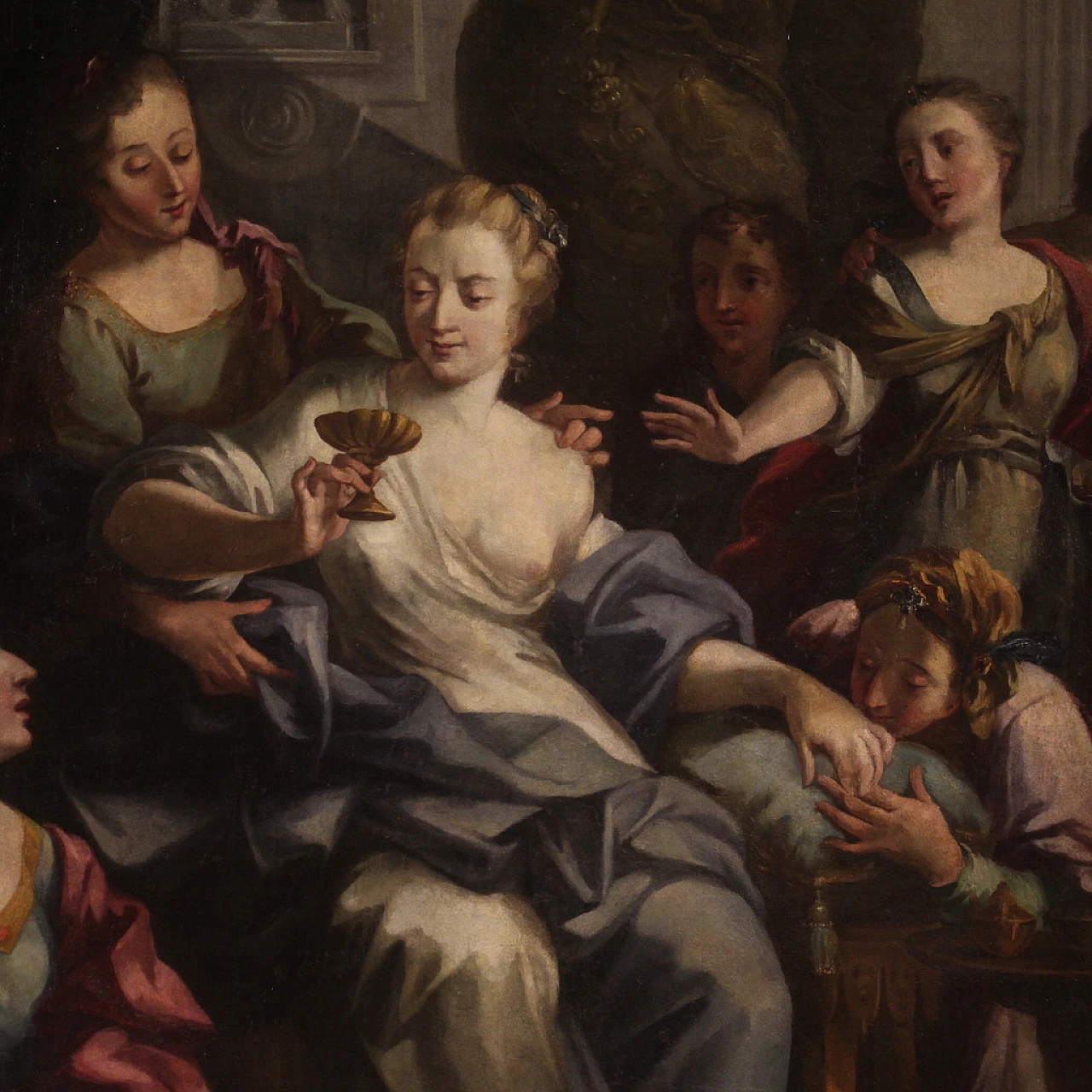 Artemisia beve le ceneri di Mausolo, dipinto a olio su tela, '700 9