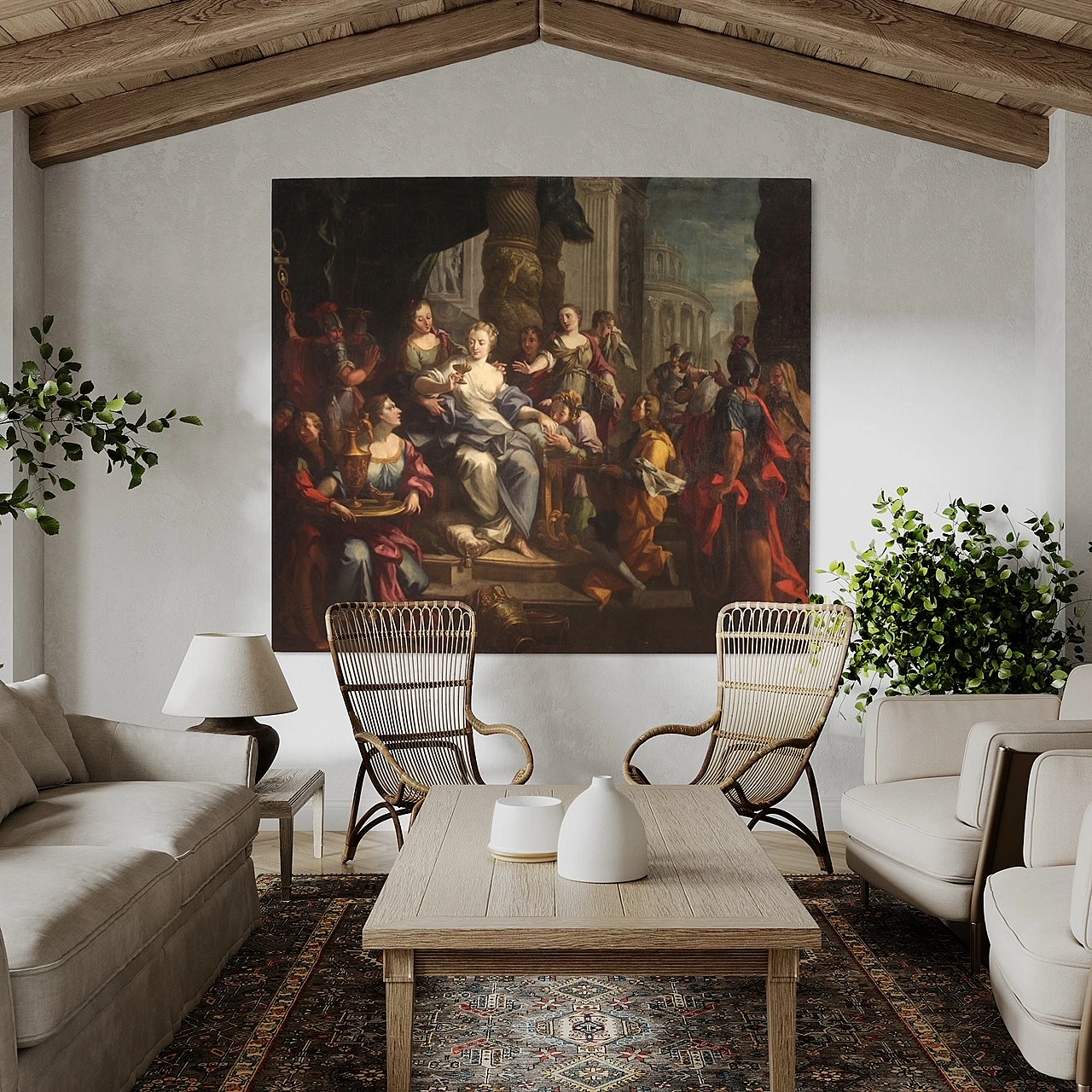 Artemisia beve le ceneri di Mausolo, dipinto a olio su tela, '700 13