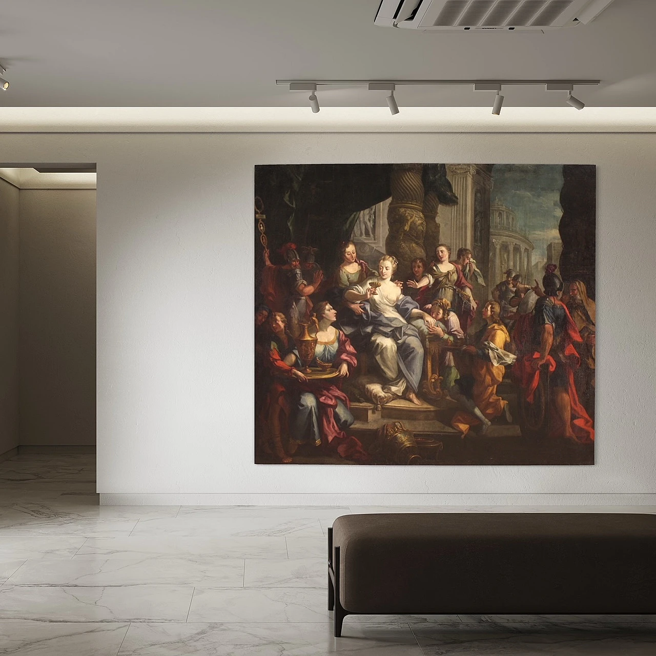 Artemisia beve le ceneri di Mausolo, dipinto a olio su tela, '700 14