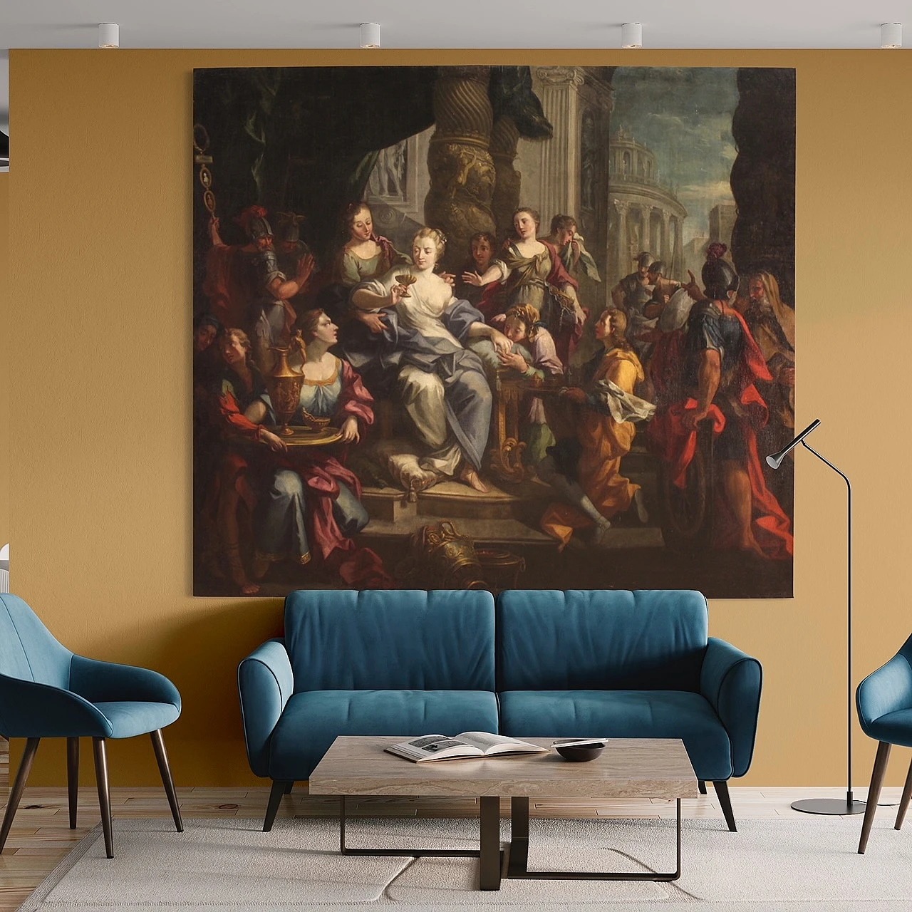 Artemisia beve le ceneri di Mausolo, dipinto a olio su tela, '700 15