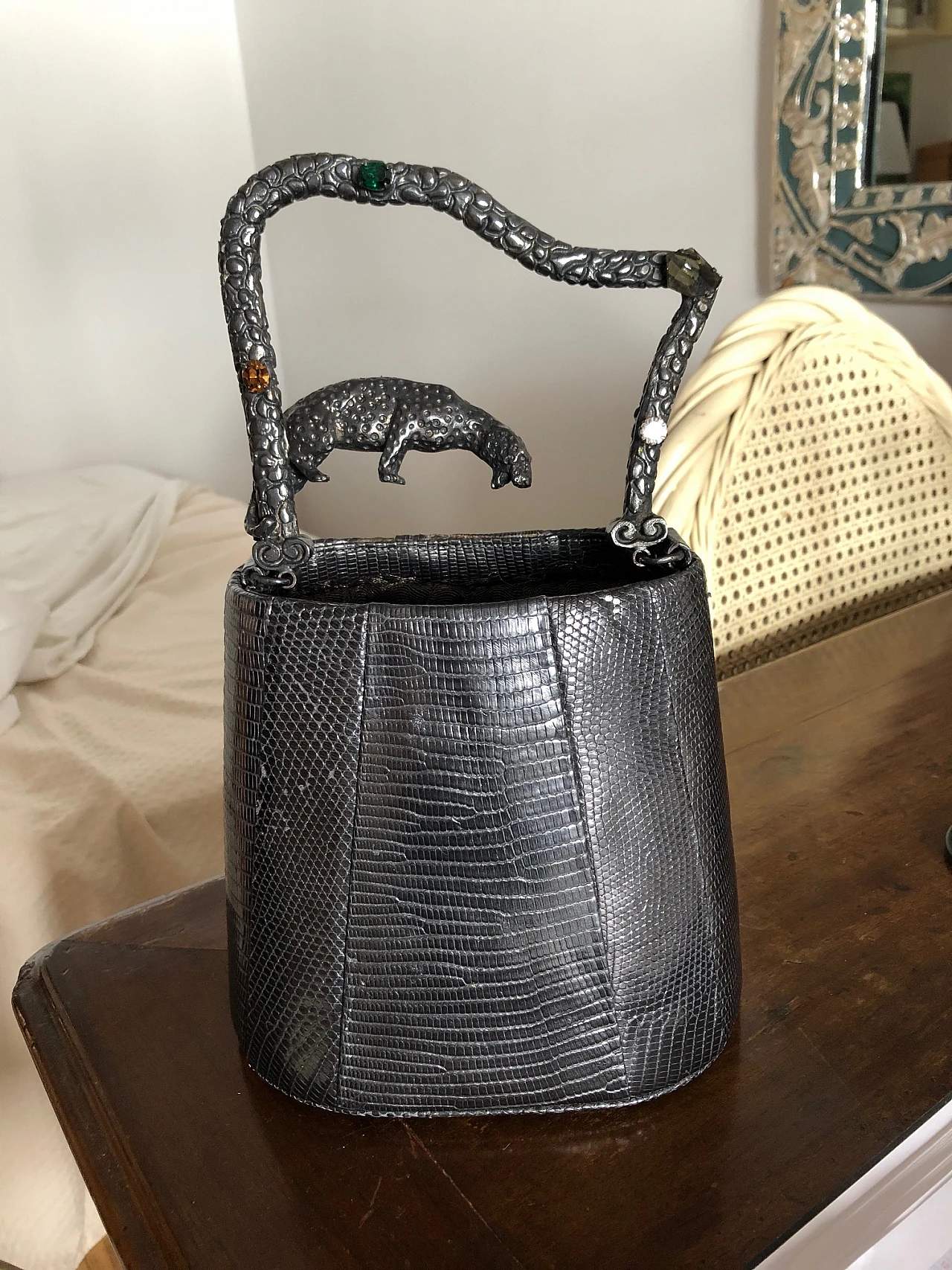 Borsa gioiello in pelle di lucertola di Roberta Balsamo, anni '90 1