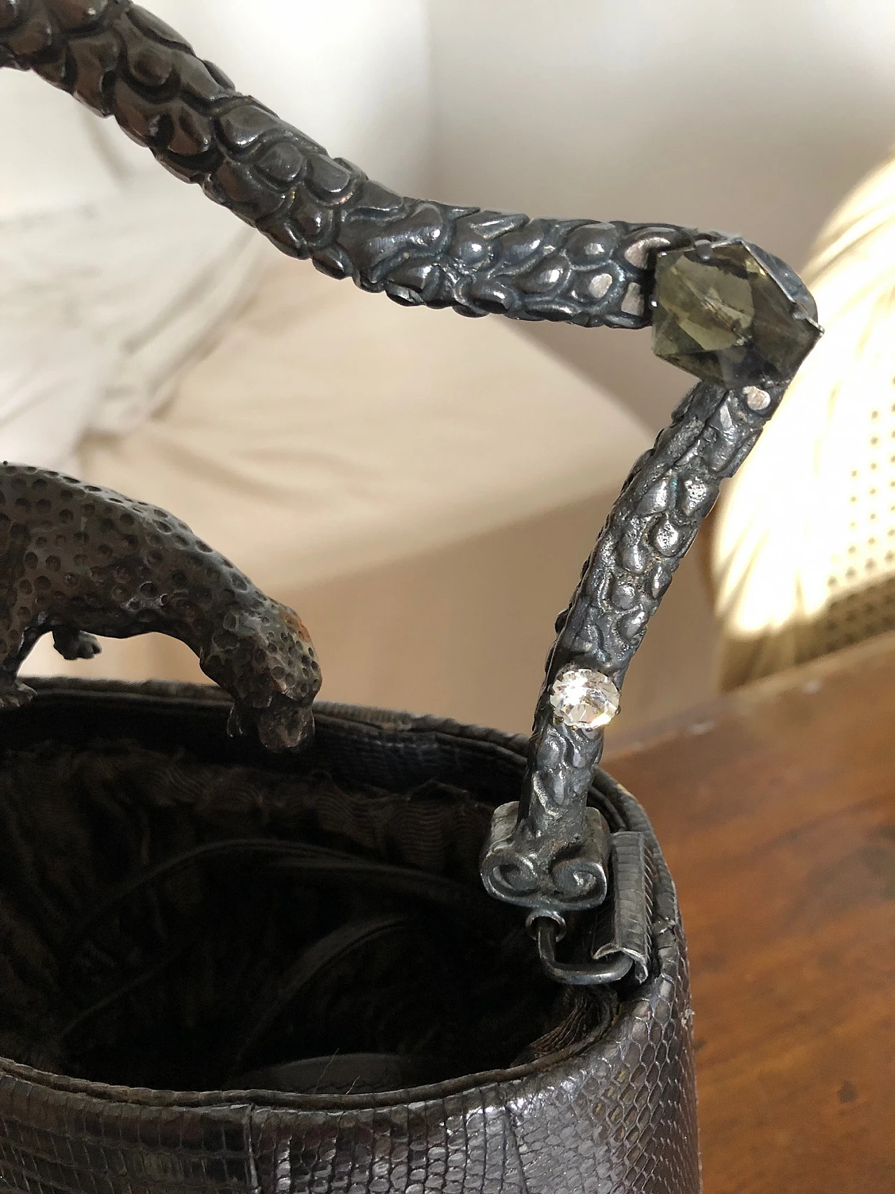Borsa gioiello in pelle di lucertola di Roberta Balsamo, anni '90 3