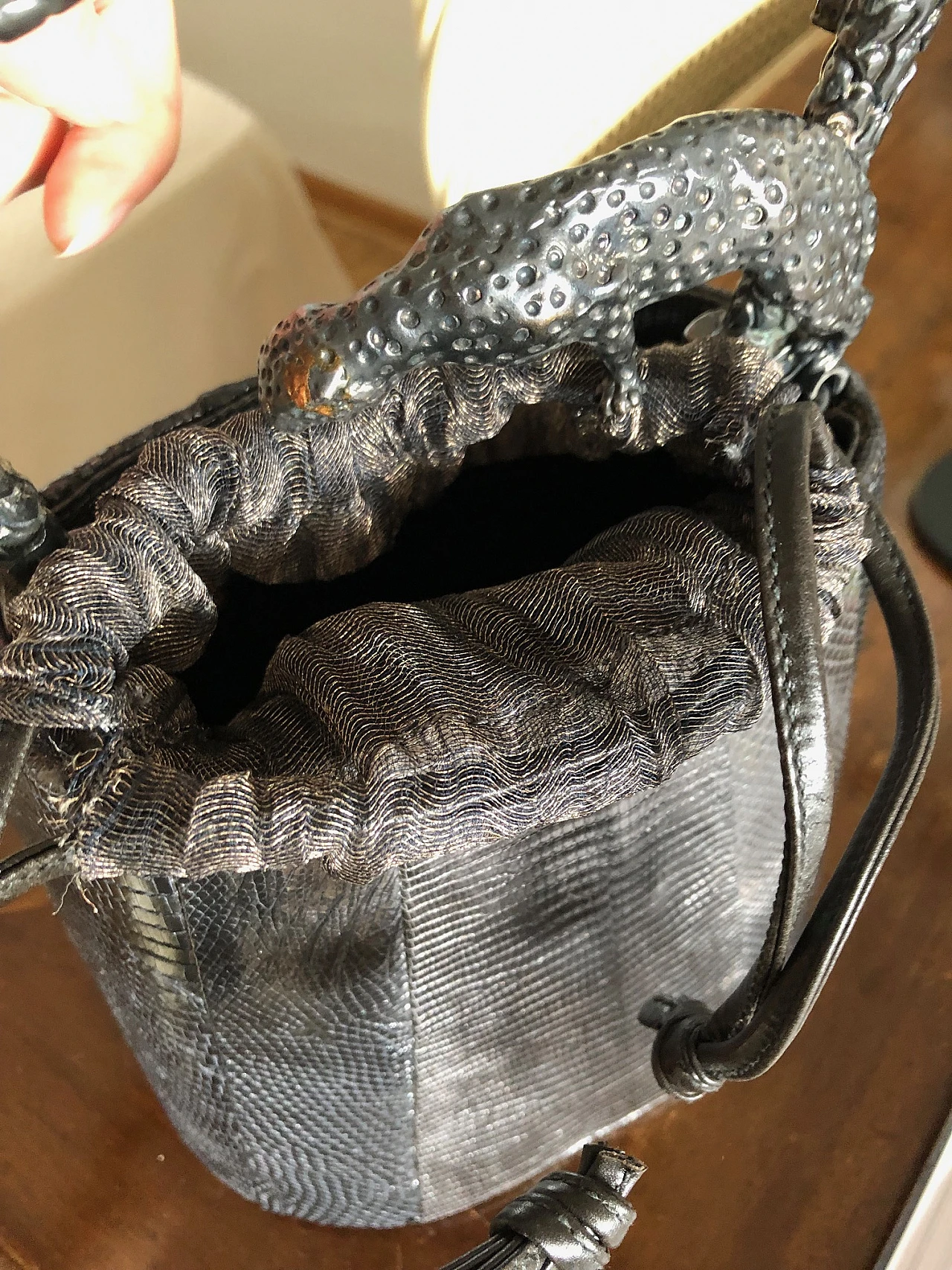 Borsa gioiello in pelle di lucertola di Roberta Balsamo, anni '90 6