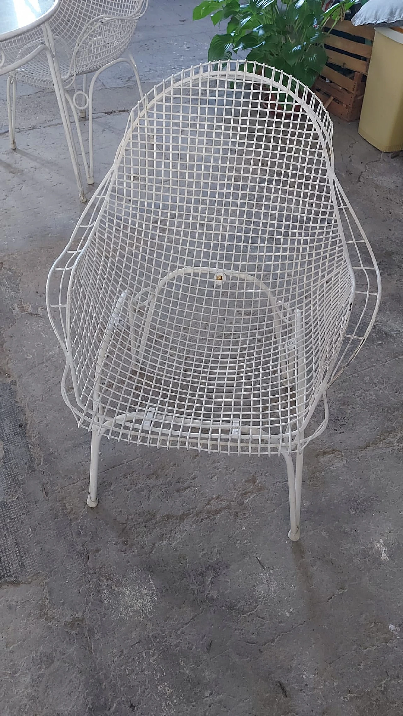 4 Sedie e tavolo in ferro plastificato di Emu, anni '70 1