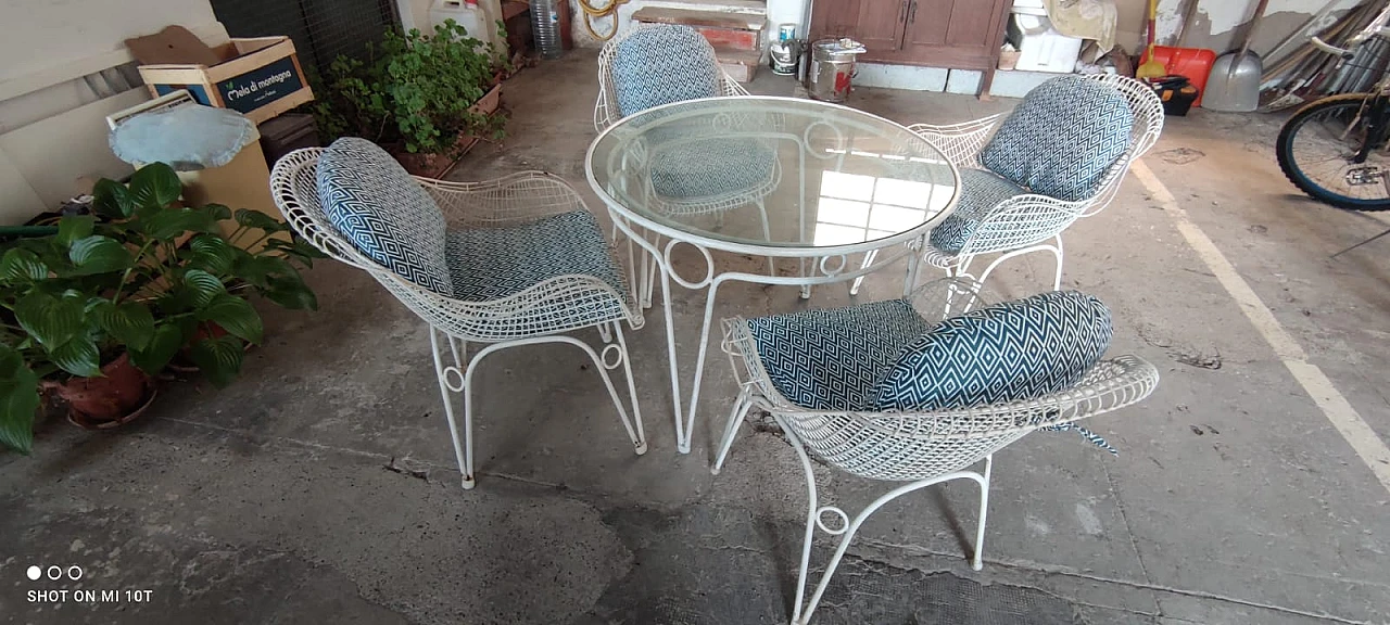 4 Sedie e tavolo in ferro plastificato di Emu, anni '70 6