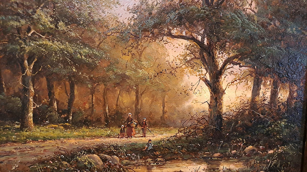 The Walk in the woods, oil on panel, second half of the 19th century 3