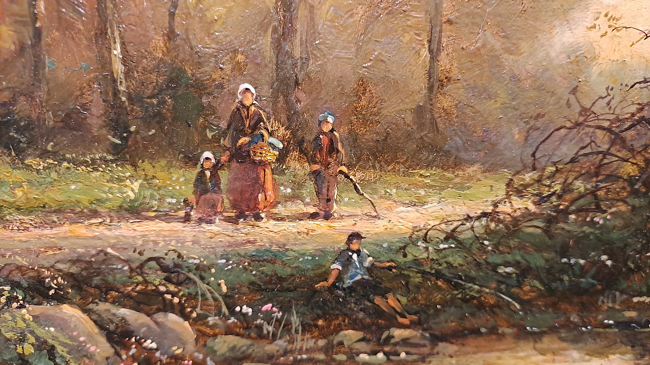The Walk in the woods, oil on panel, second half of the 19th century 4