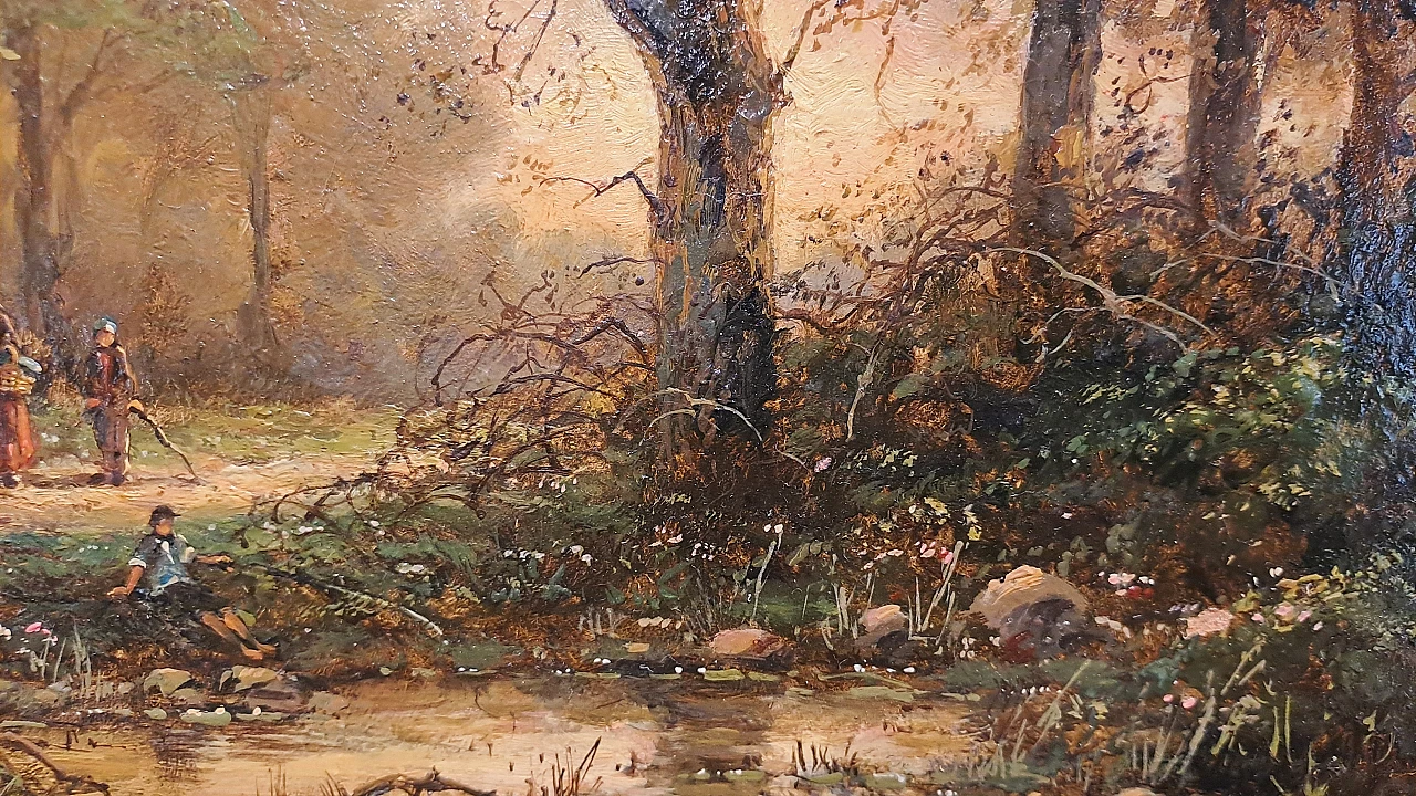 The Walk in the woods, oil on panel, second half of the 19th century 6
