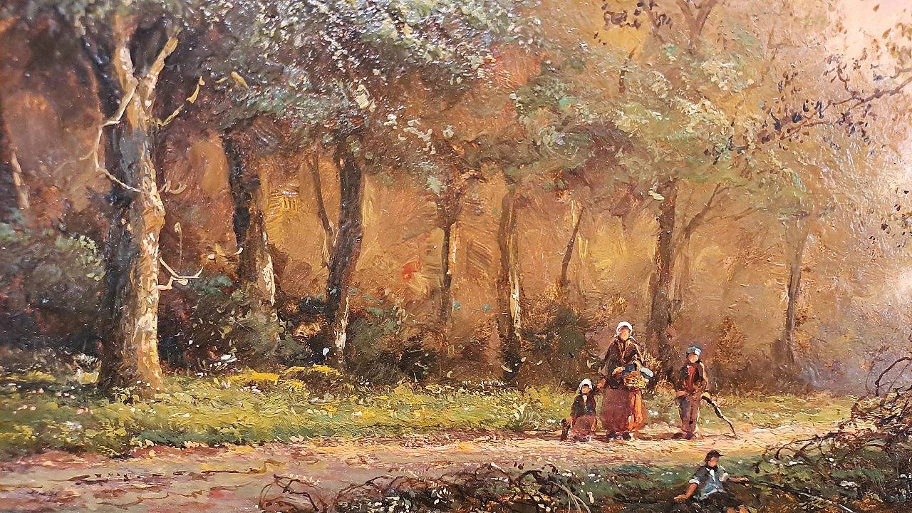 The Walk in the woods, oil on panel, second half of the 19th century 7