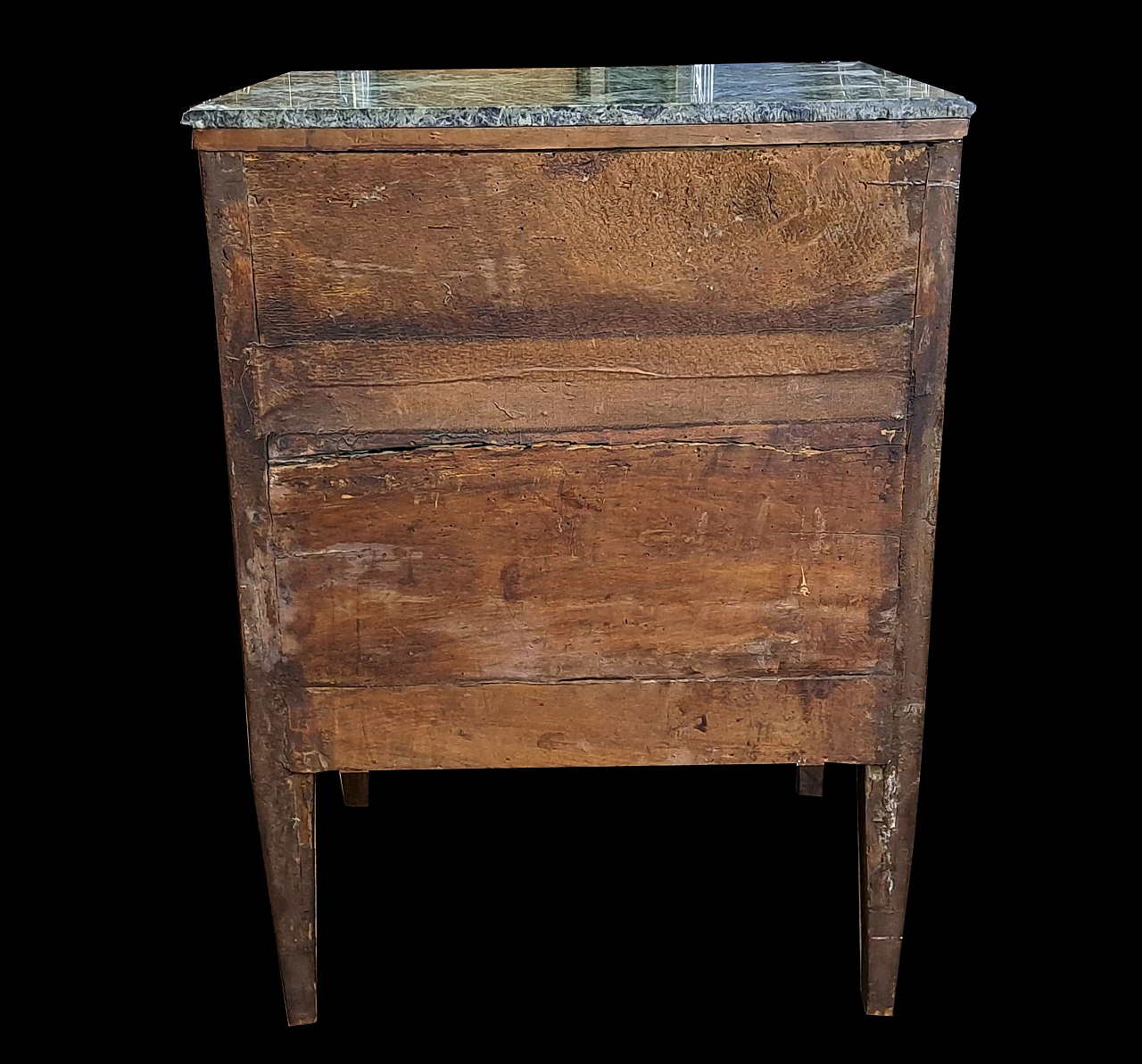 Mobiletto in noce con intarsi in bosso e piano in marmo verde, '700 9