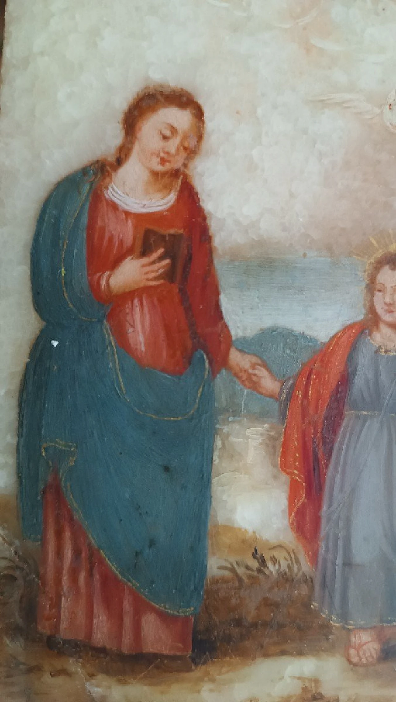 Sacra Famiglia, dipinto su alabastro, '700 8