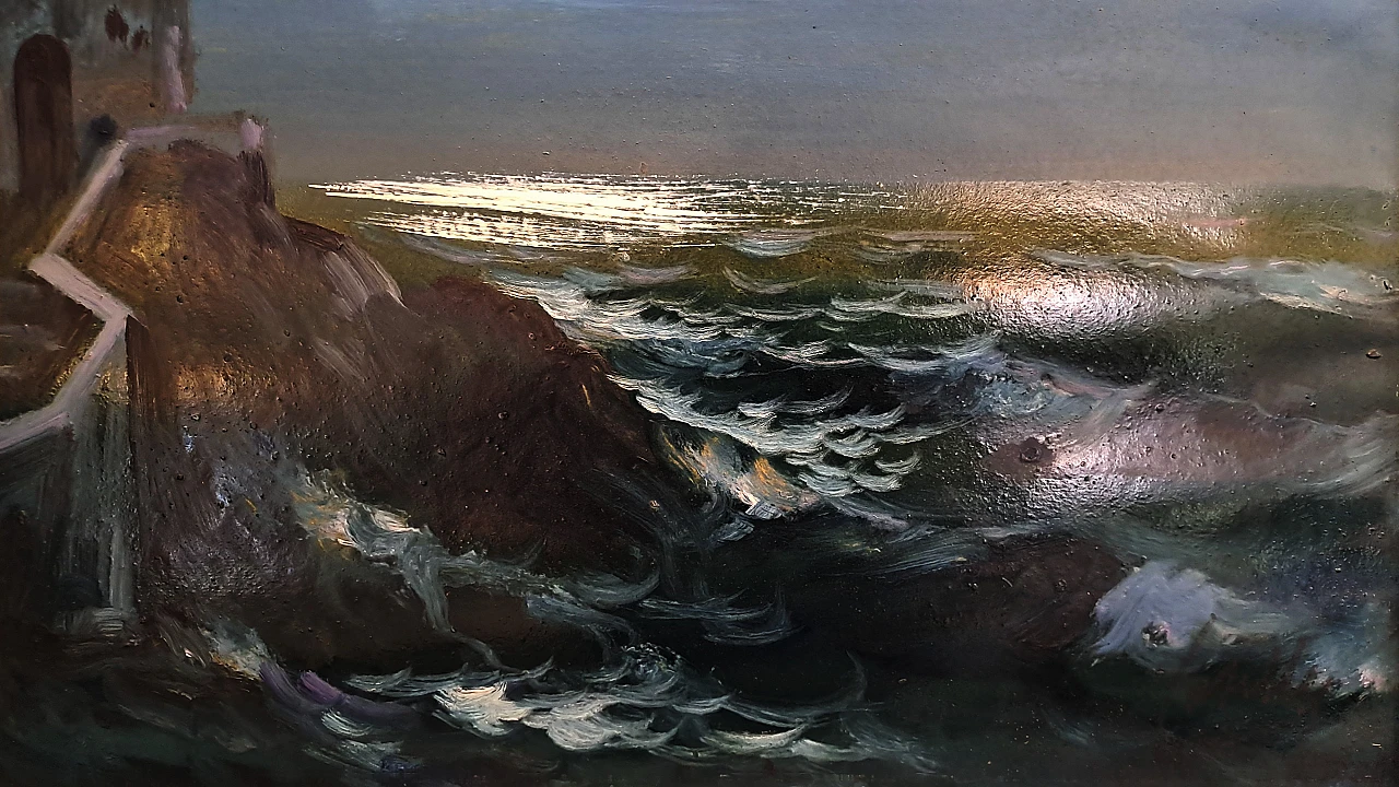 Giuseppe Caselli, San Giacomo di Riomaggiore, olio su carta, 1969 4