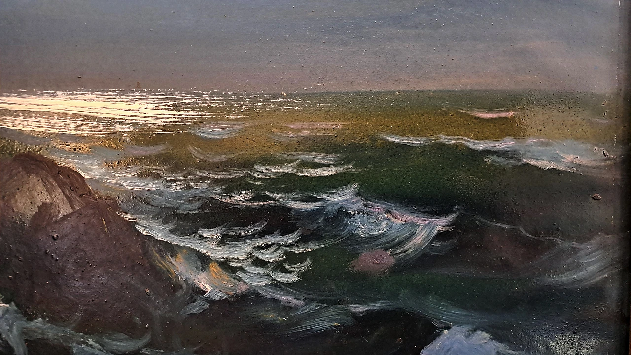 Giuseppe Caselli, San Giacomo di Riomaggiore, olio su carta, 1969 5