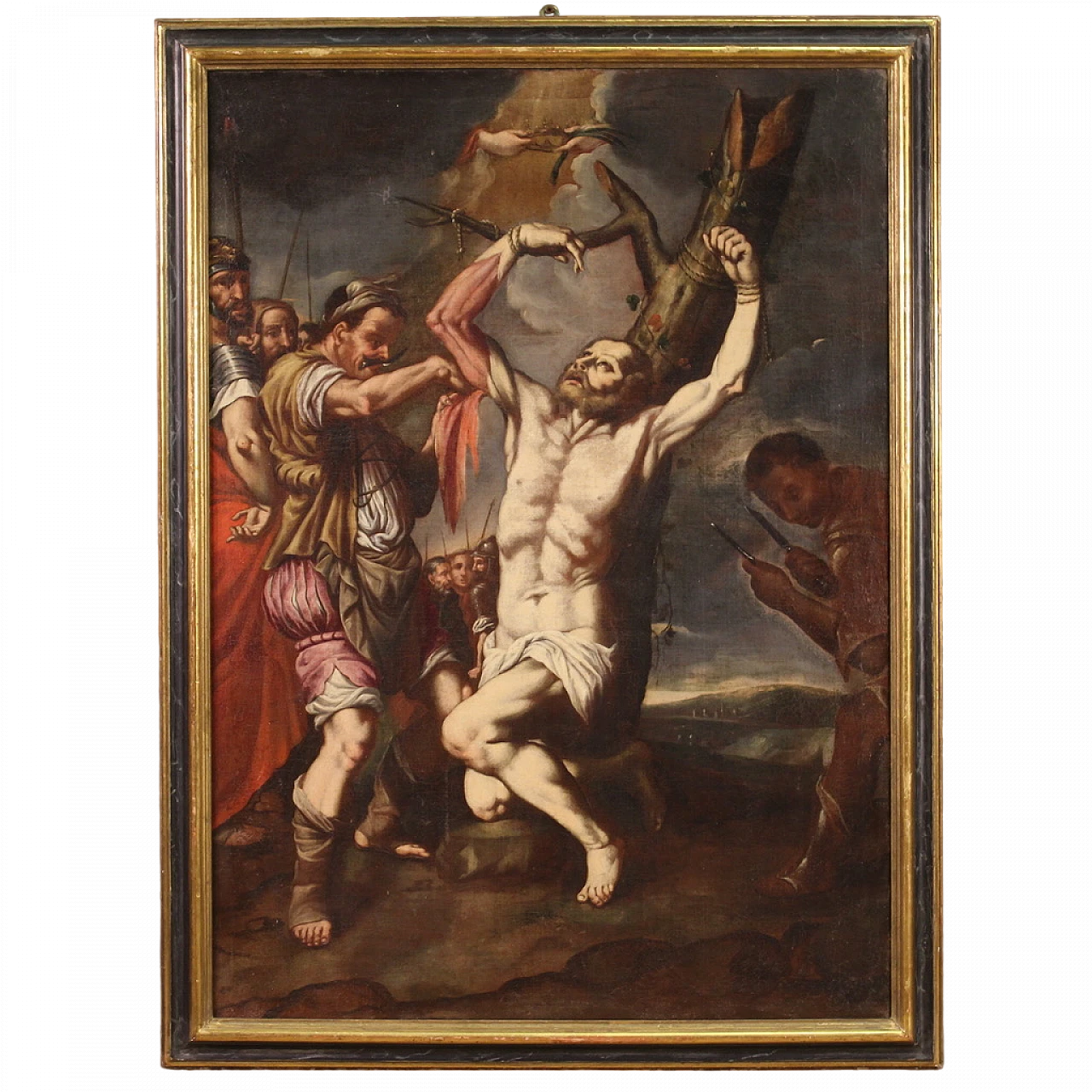 Neapolitan School, The Martyrdom of St. Bartholomew, oil on canvas 16