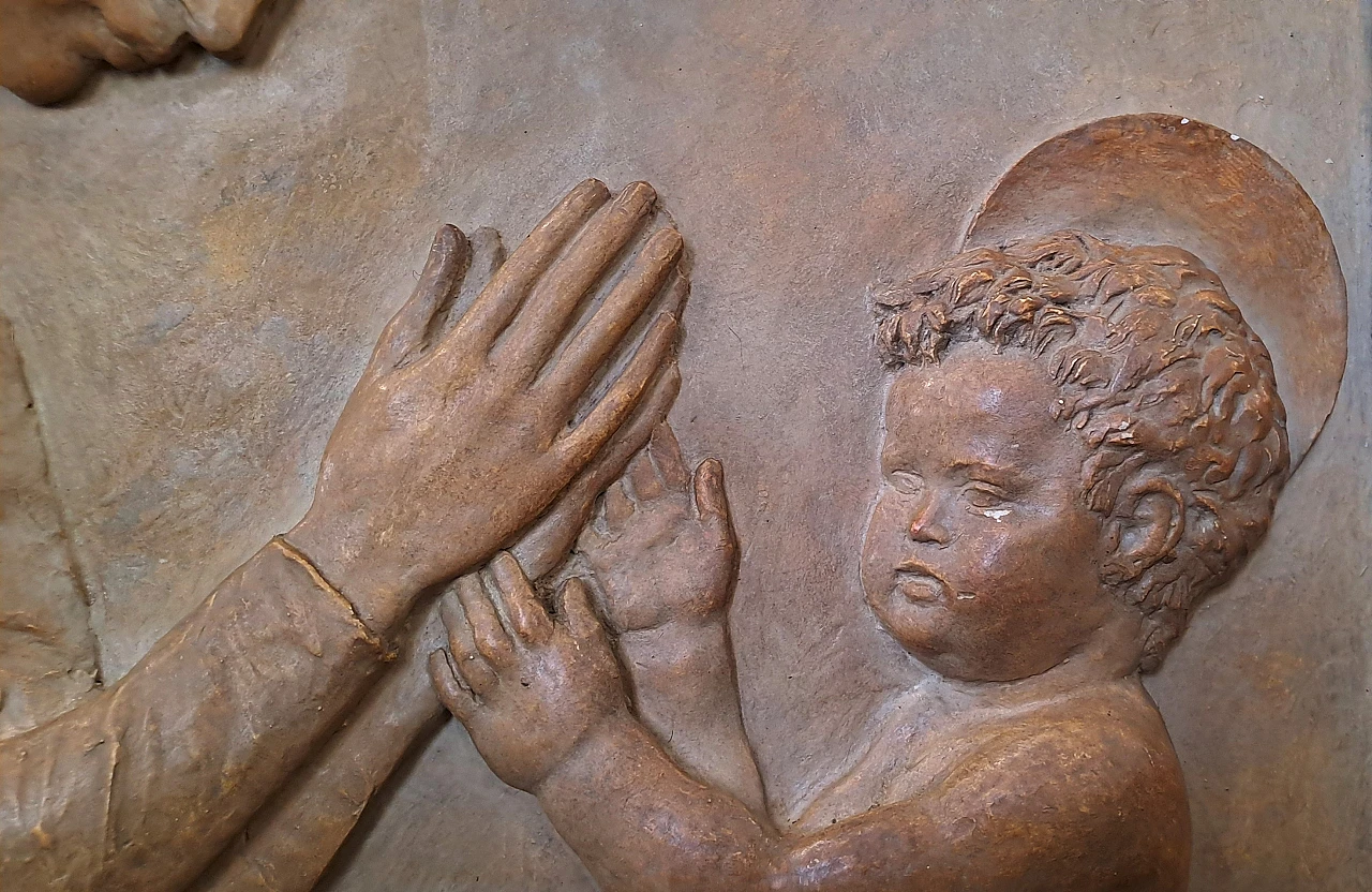T. Bertolino, Madonna and Child, plaster bas-relief, 1940s 9