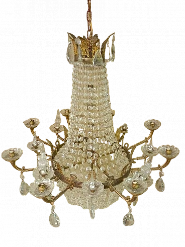 Empire bronze and crystal chandelier, 19th century