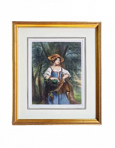 Jeens - Gavin, Phoebe Mayflower, watercolor engraving, 19th century