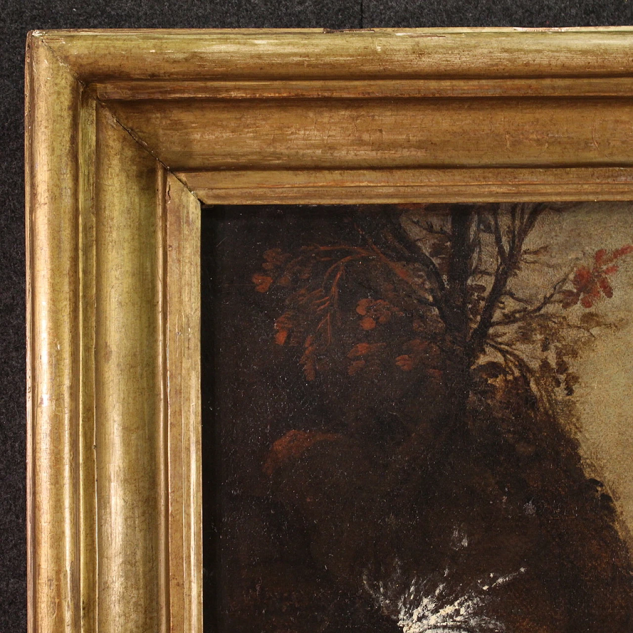 Mosè fa scaturire l'acqua dalla roccia, olio su tela, '600 9