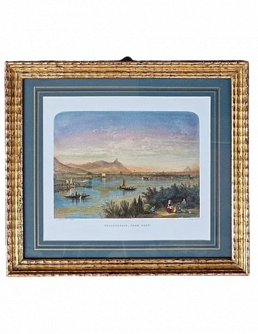 Brandard - Hammersley, Rhine view, watercolor engraving, 19th century