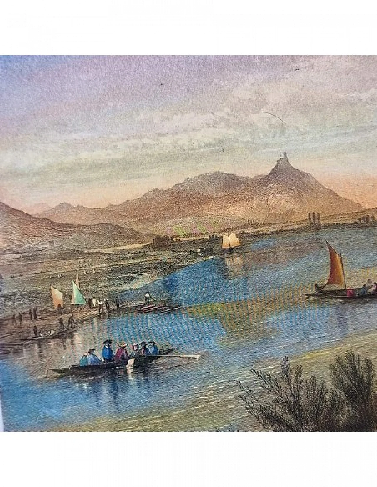 Brandard - Hammersley, Veduta sul Reno, incisione acquarellata, '800 8