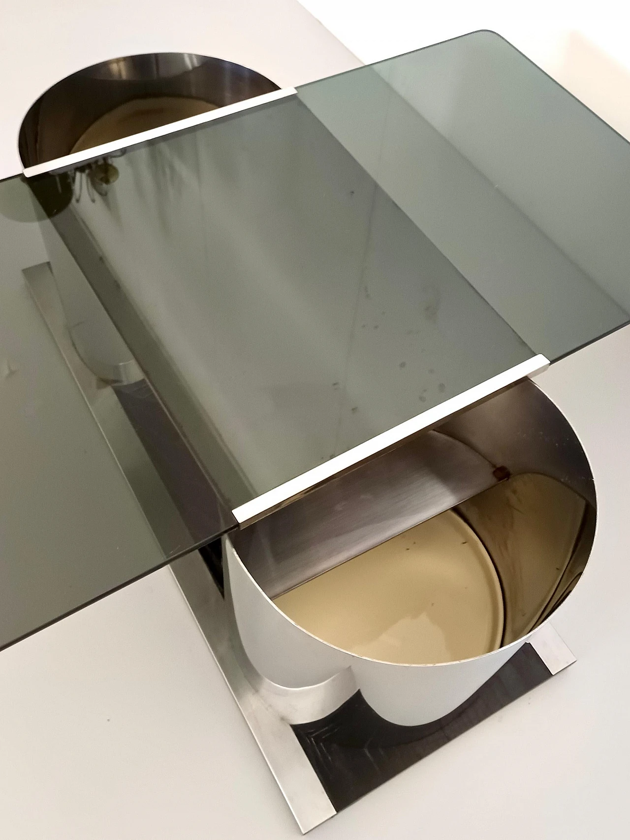 Coffee table with smoked glass top in the François Monnet style, 1970s 10