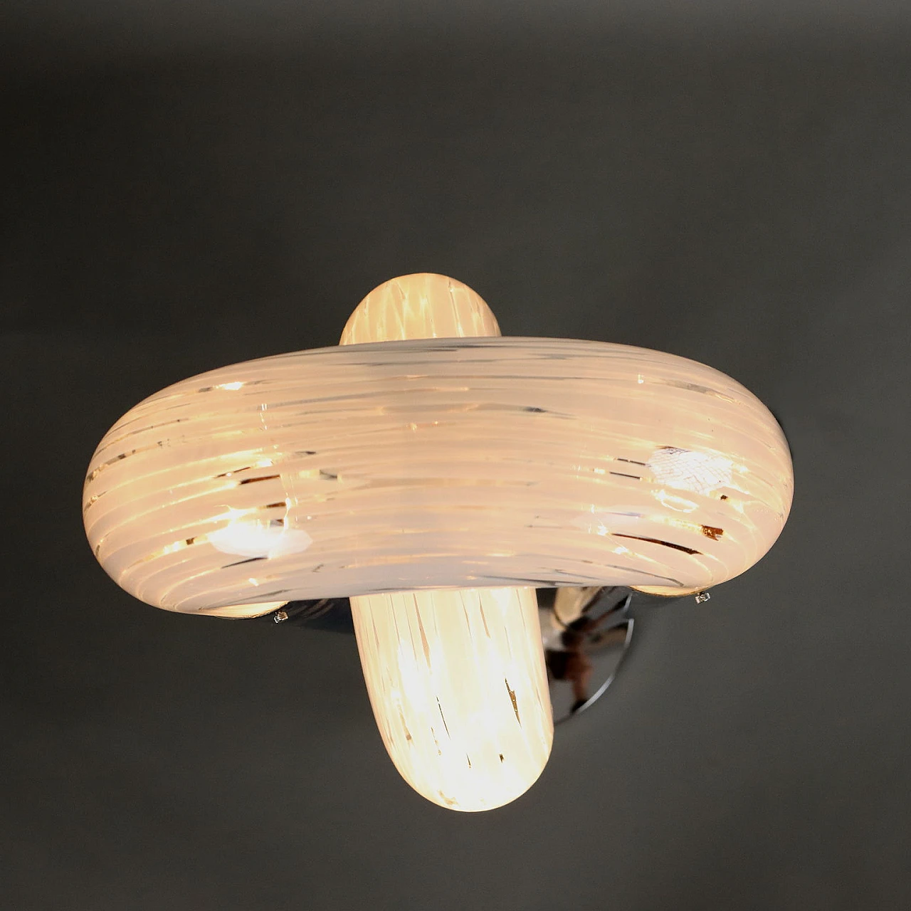 Floor Lamp in chromed metal & curved glass in C. Nason style, 1960s 4