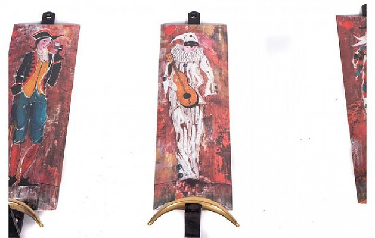 3 Appendiabiti con Meneghino, Pulcinella e Arlecchino, anni '70 3