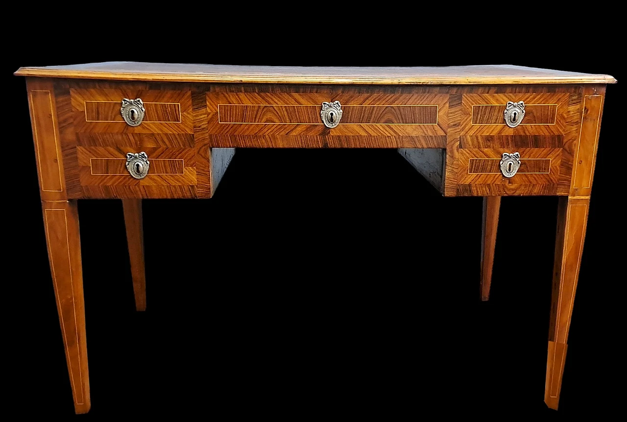 Scrivania Direttorio impiallacciata in palissandro, inizio '800 8