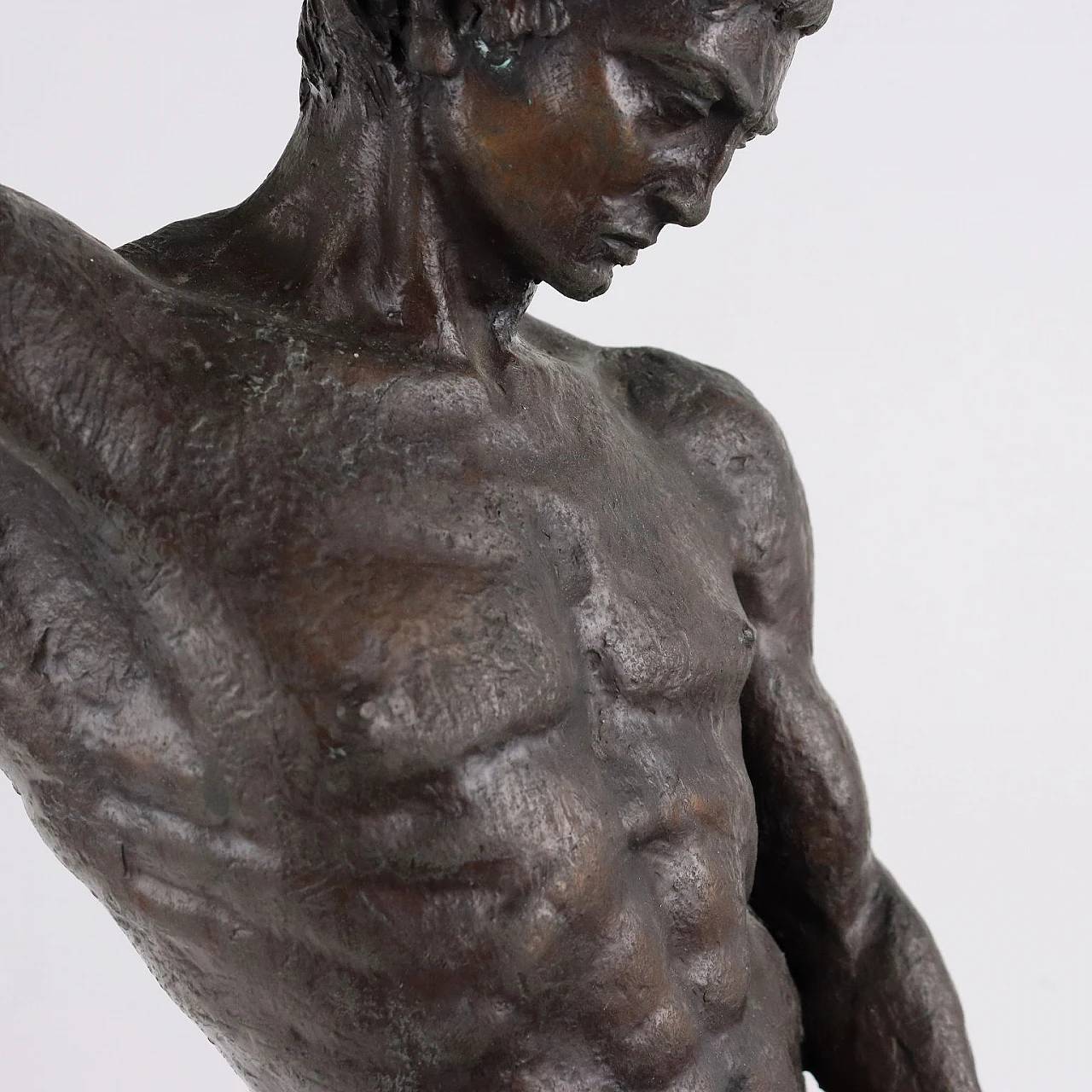 Giannetti, Il Fabbro, nudo maschile, bronze sculpture and marble base 4
