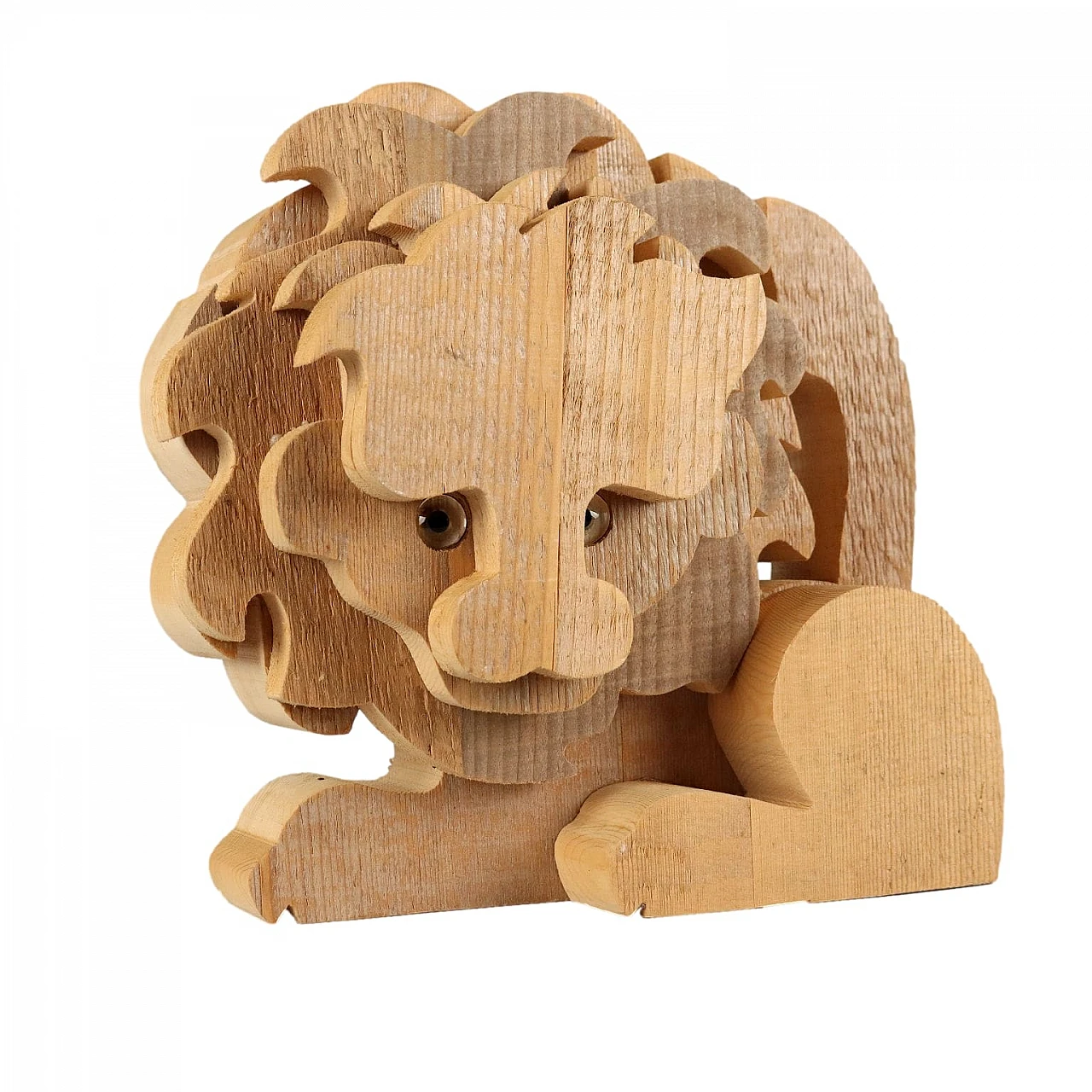 Wood lion sculpture by Bottega Michelangeli 1