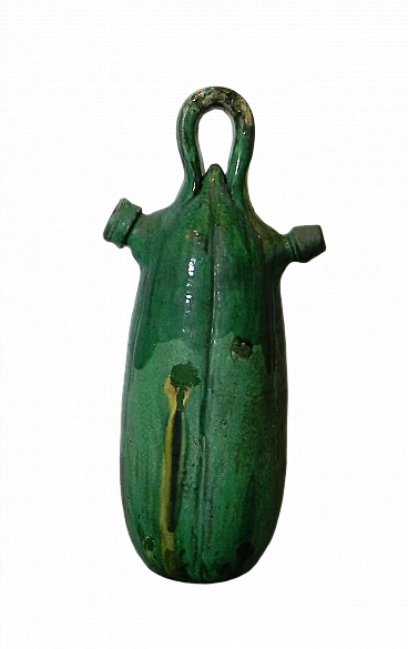 Fiaschetta in terracotta smaltata, anni '70