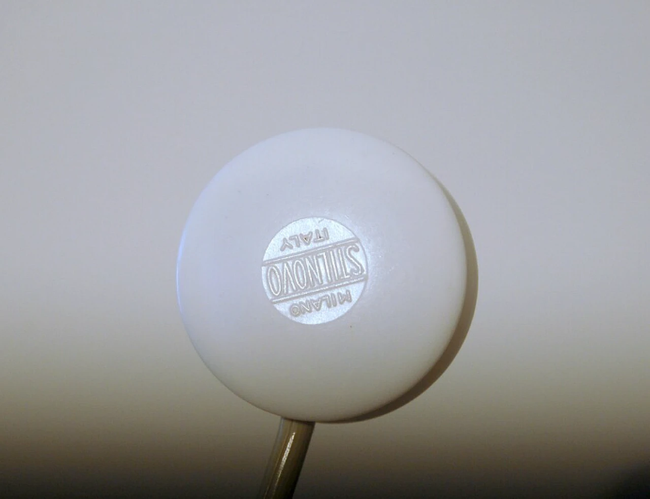 Table lamp with orange metal & glass sphere by Stilnovo, 1960s 7