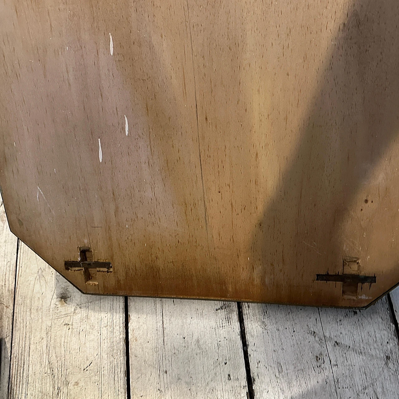 Specchio da parete ottagonale in ottone in stile Gio Ponti, anni '50 10