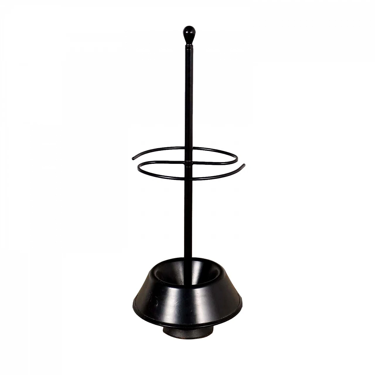 Black enameled metal umbrella stand, 1980s 1