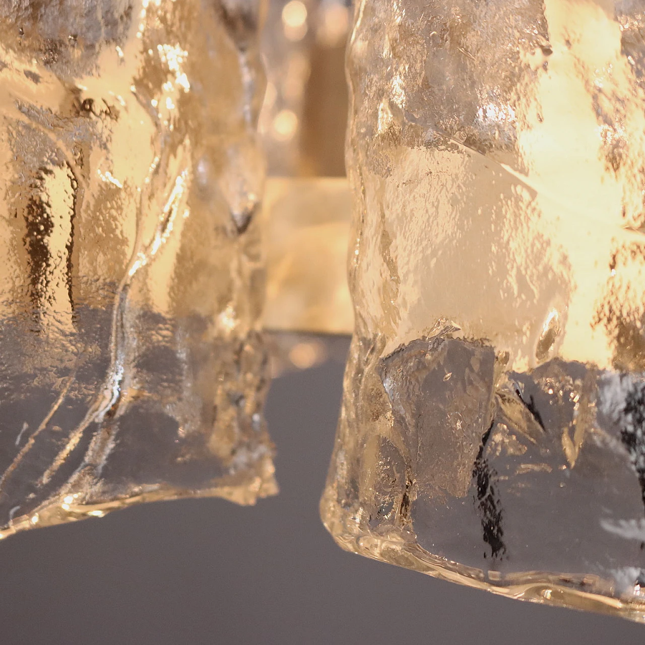 Chandelier with metal, aluminium and blown glass frame, 1970s 4