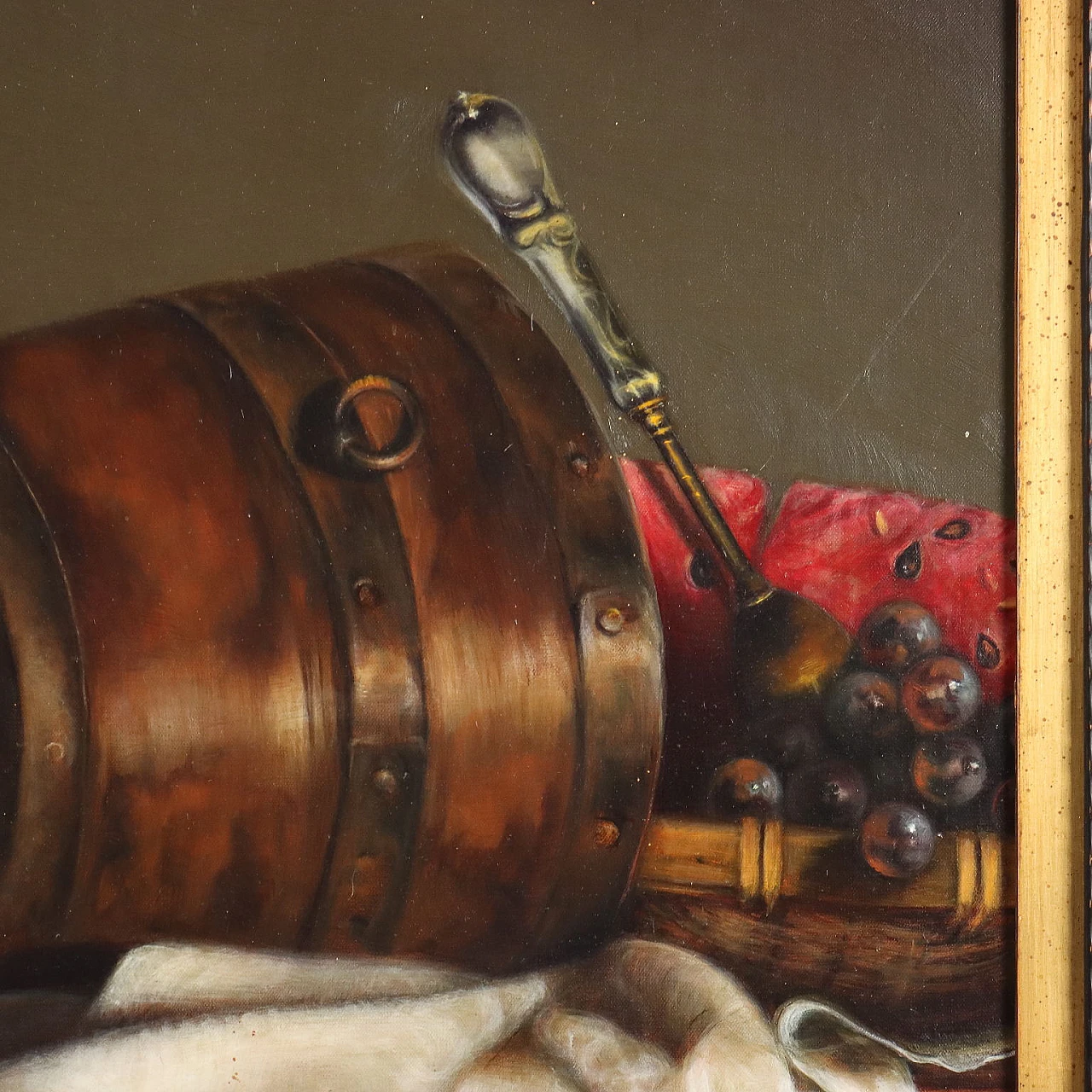 C. K. Gerard, Still Life with wood banch, mixed media on canvas, 1996 4