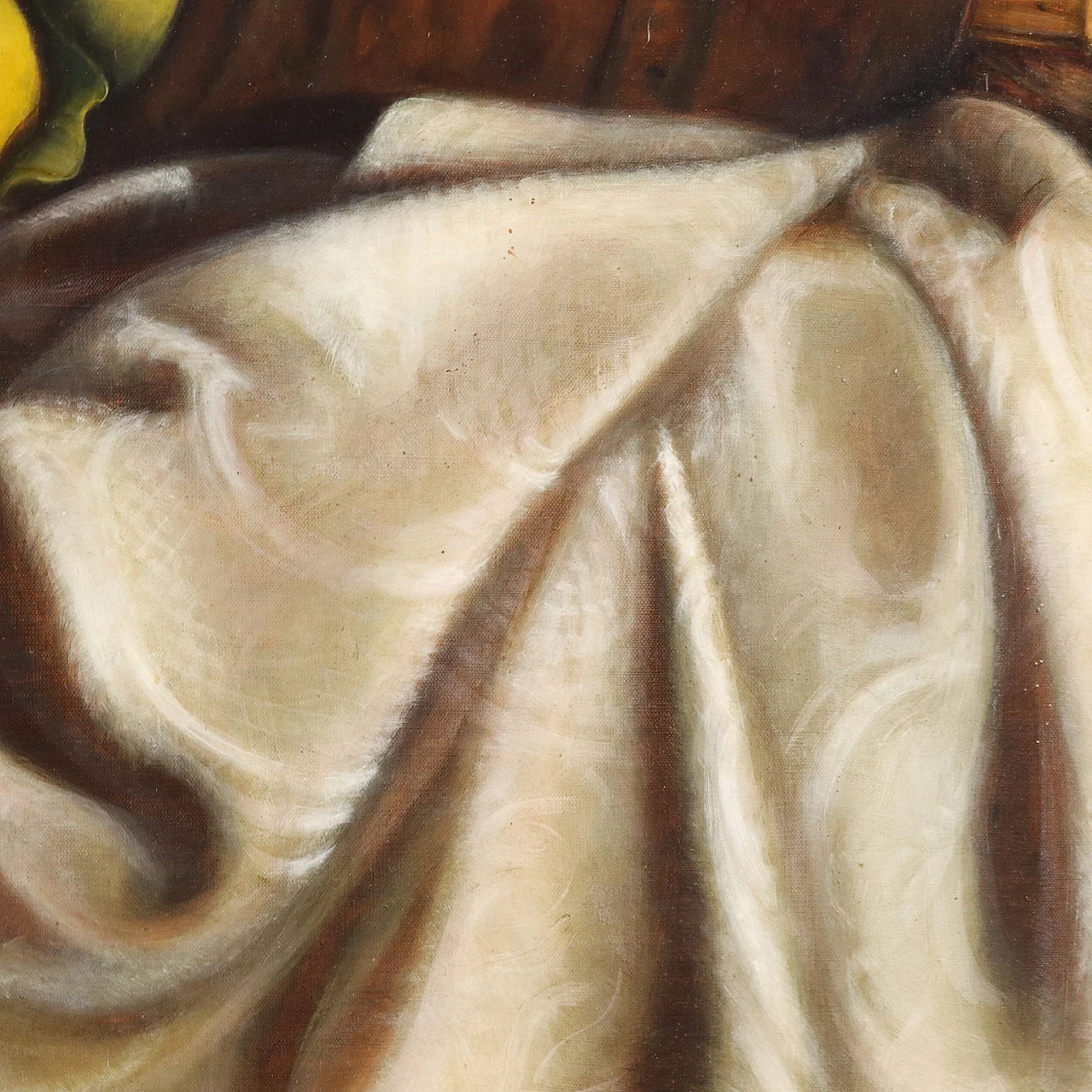 C. K. Gerard, Still Life with wood banch, mixed media on canvas, 1996 5