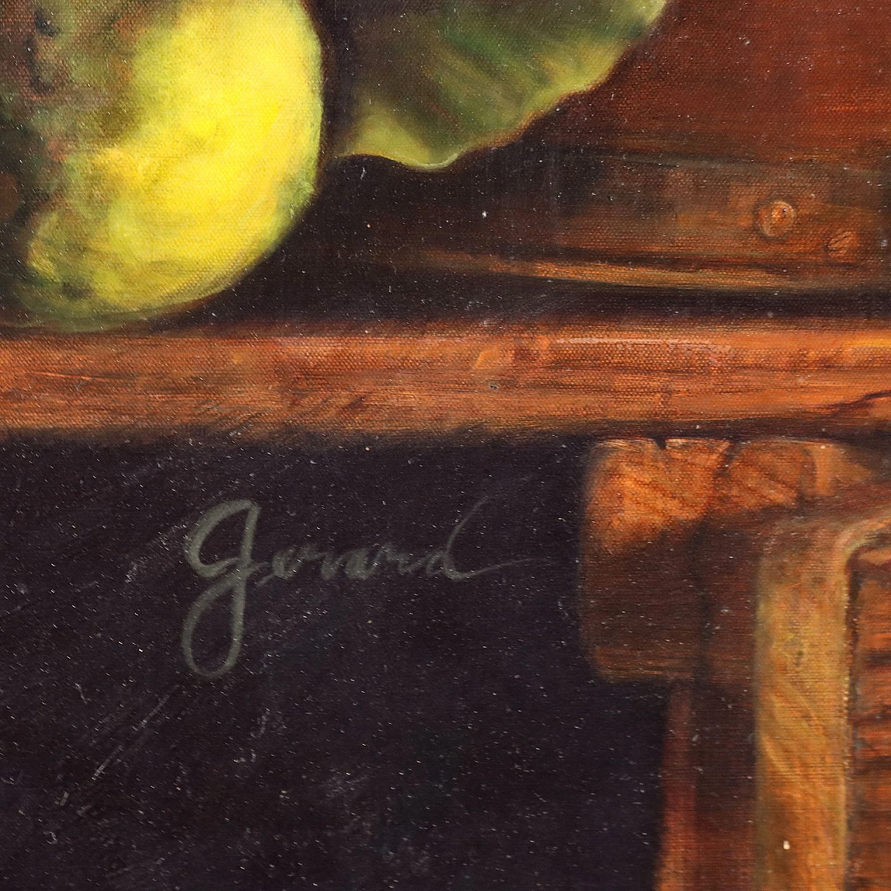 C. K. Gerard, Still Life with wood banch, mixed media on canvas, 1996 7