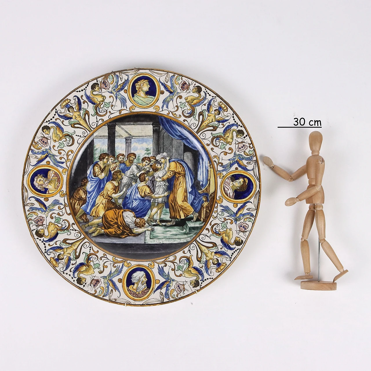 Pair of polychrome ceramic parade plates, second half of the 19th century 2