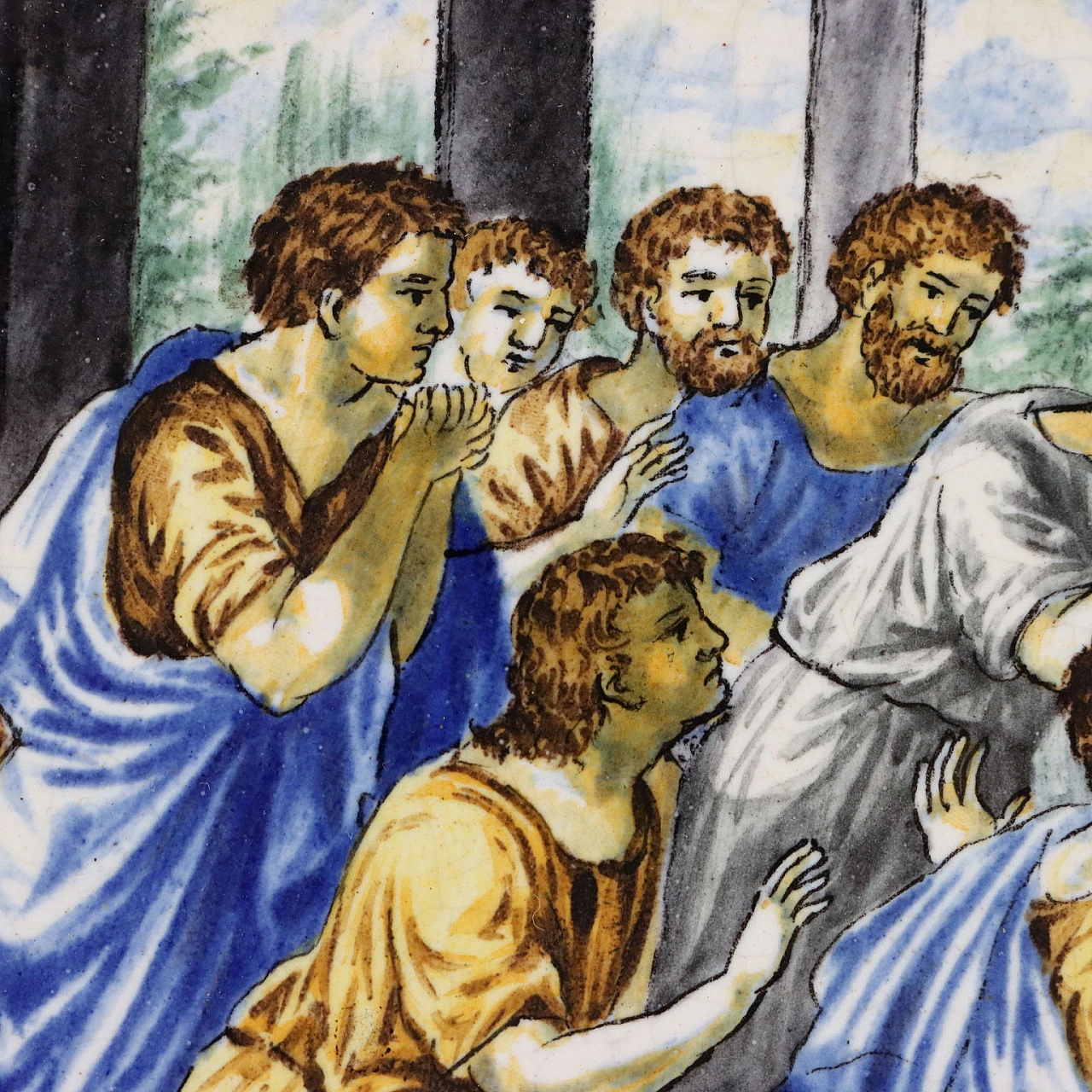 Pair of polychrome ceramic parade plates, second half of the 19th century 5