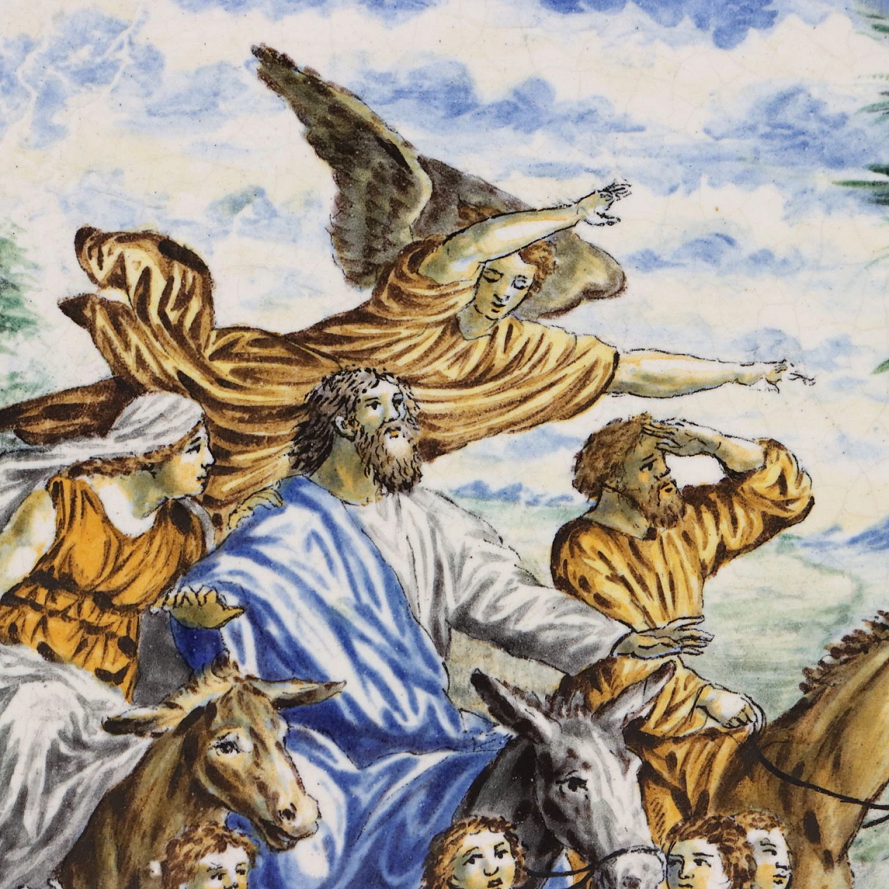 Pair of polychrome ceramic parade plates, second half of the 19th century 10